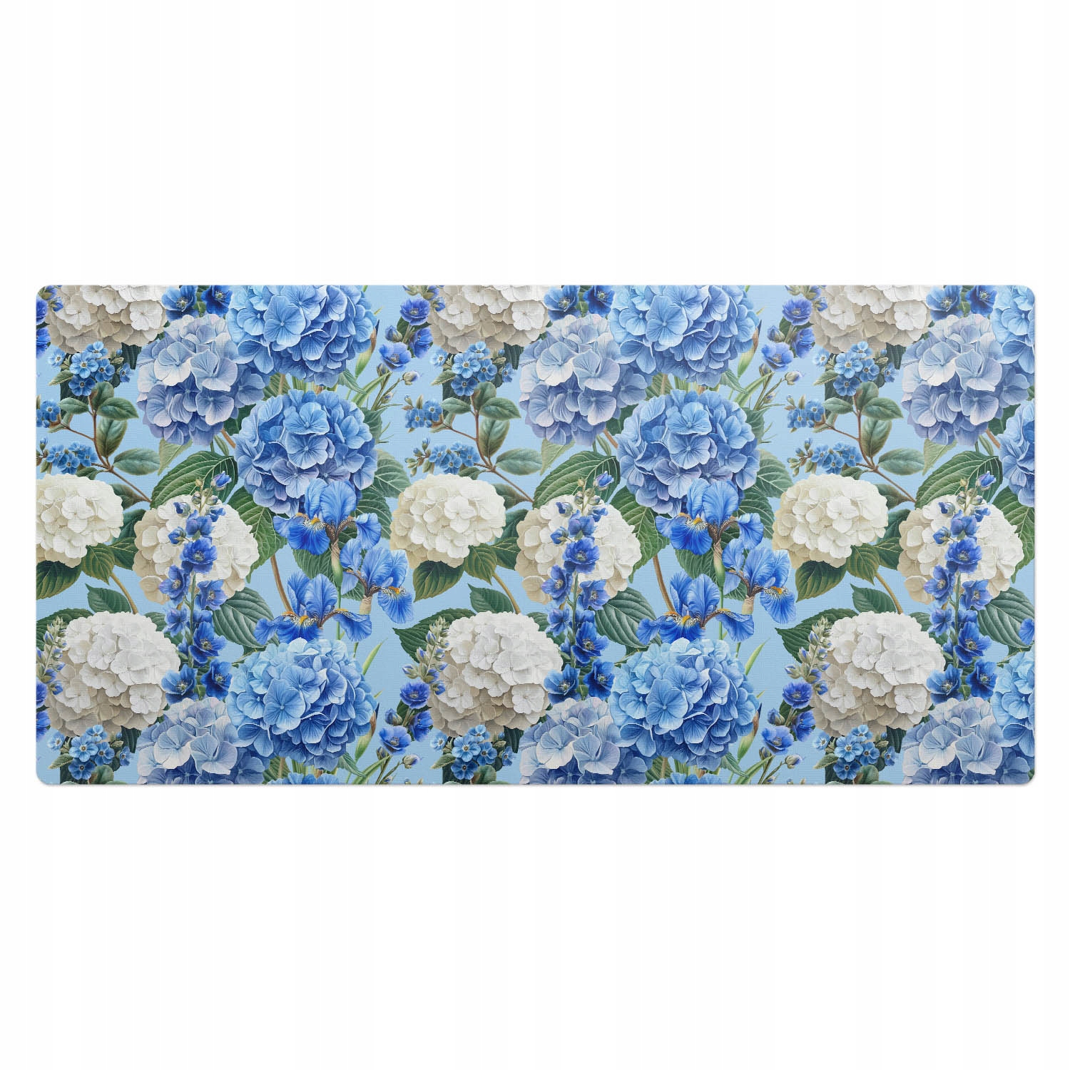 Dekorativní podložka na stůl pro hráče Vzor hortenzie s květinami 100 x 50 cm