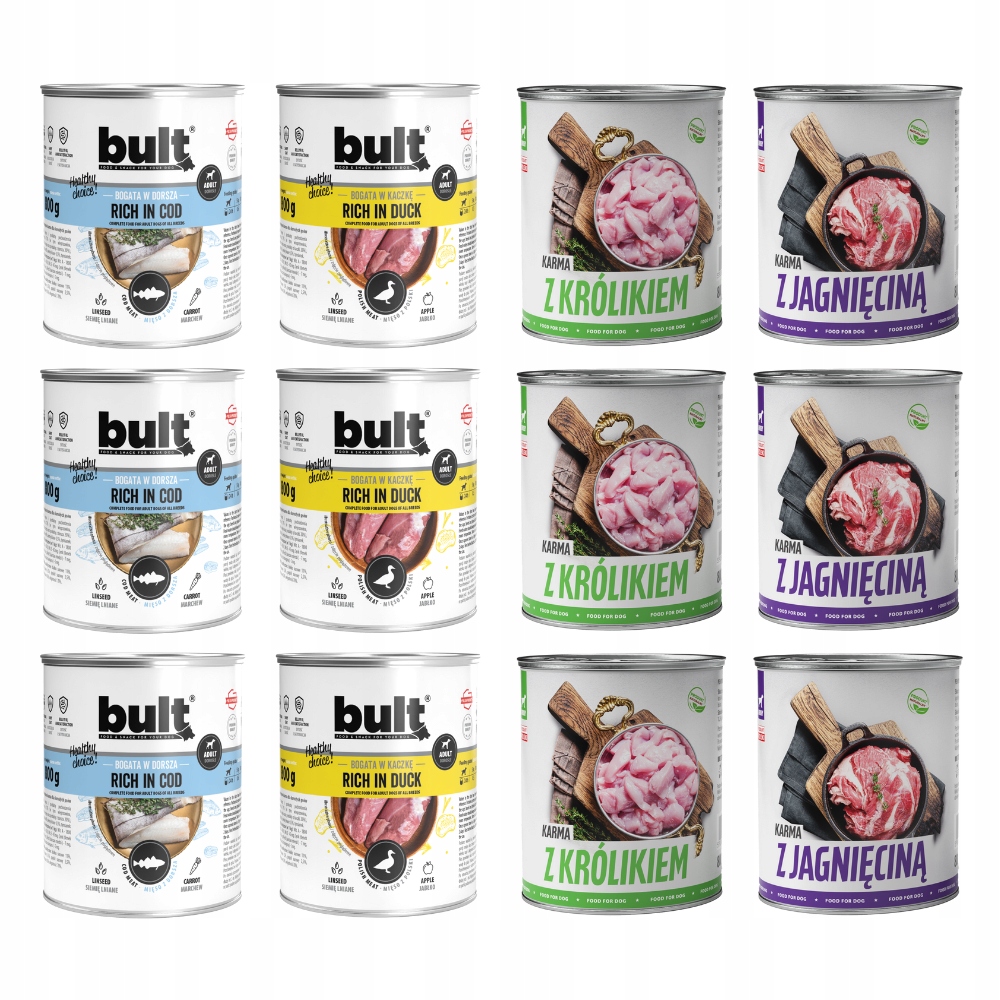 Levně Krmivo Pro Psa Vlhké Krmivo MIX Chutí Příčesek Hovězí Jehněčí 12x800g