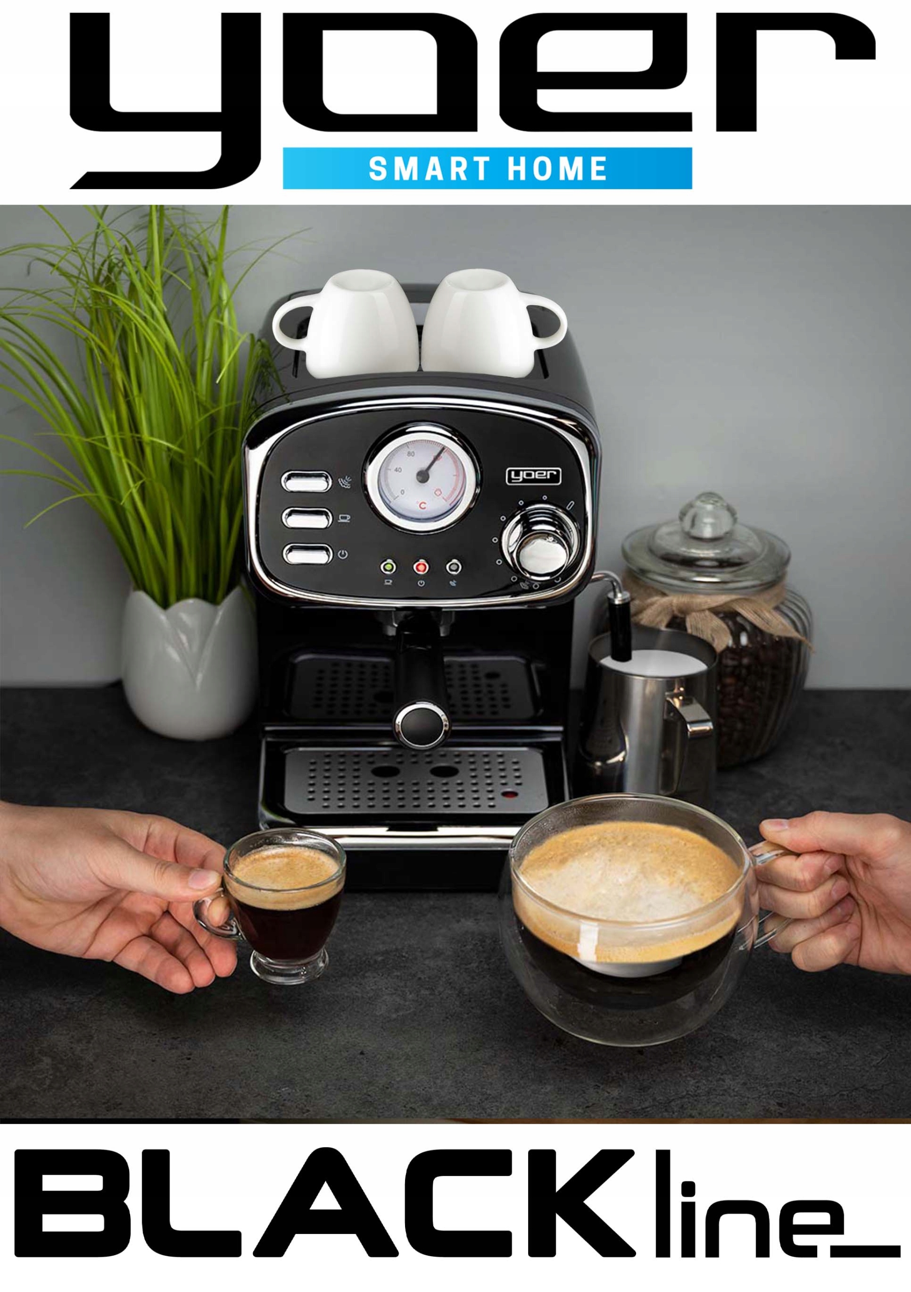 Ciśnieniowy Ekspres do kawy Yoer 1100W 20bar 10kaw Model Breve