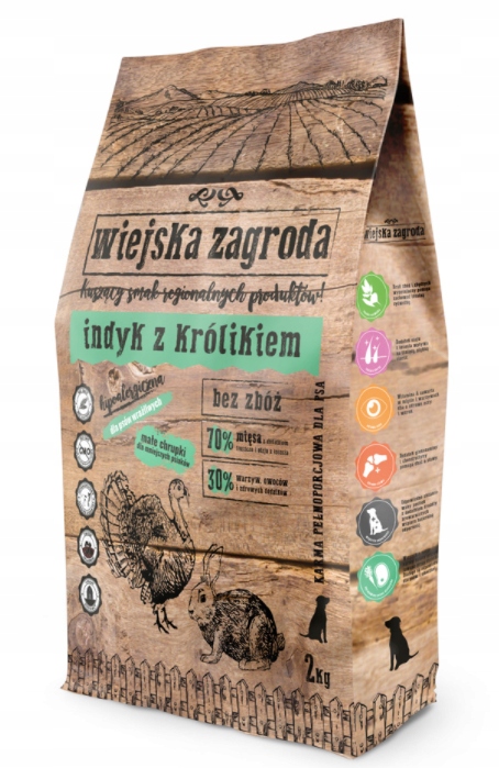 Wiejska Zagroda Karma Sucha Indyk Z Królikiem 2KG