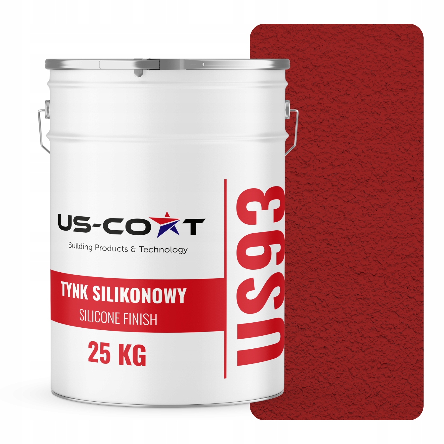 Silikónová Fasádna Omietka Červená RAL3001 25KG Baranek Granulácia 1.5 mm