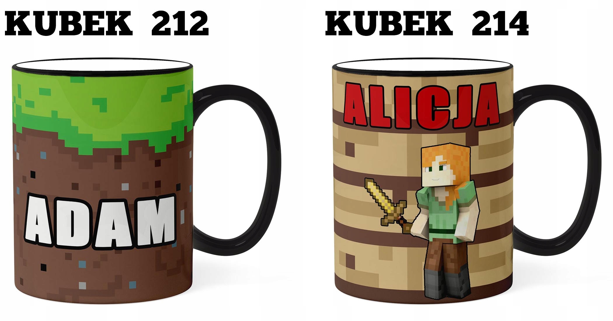 MAGICZNY KUBEK 330 ML MINECRAFT RÓŻNE WZORY+IMIĘ Wzór dominujący Inny wzór
