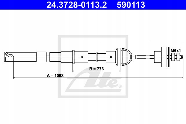 LINKA SPRZĘGŁA ATE do VW GOLF II 1.0 1.3 Producent części ATE