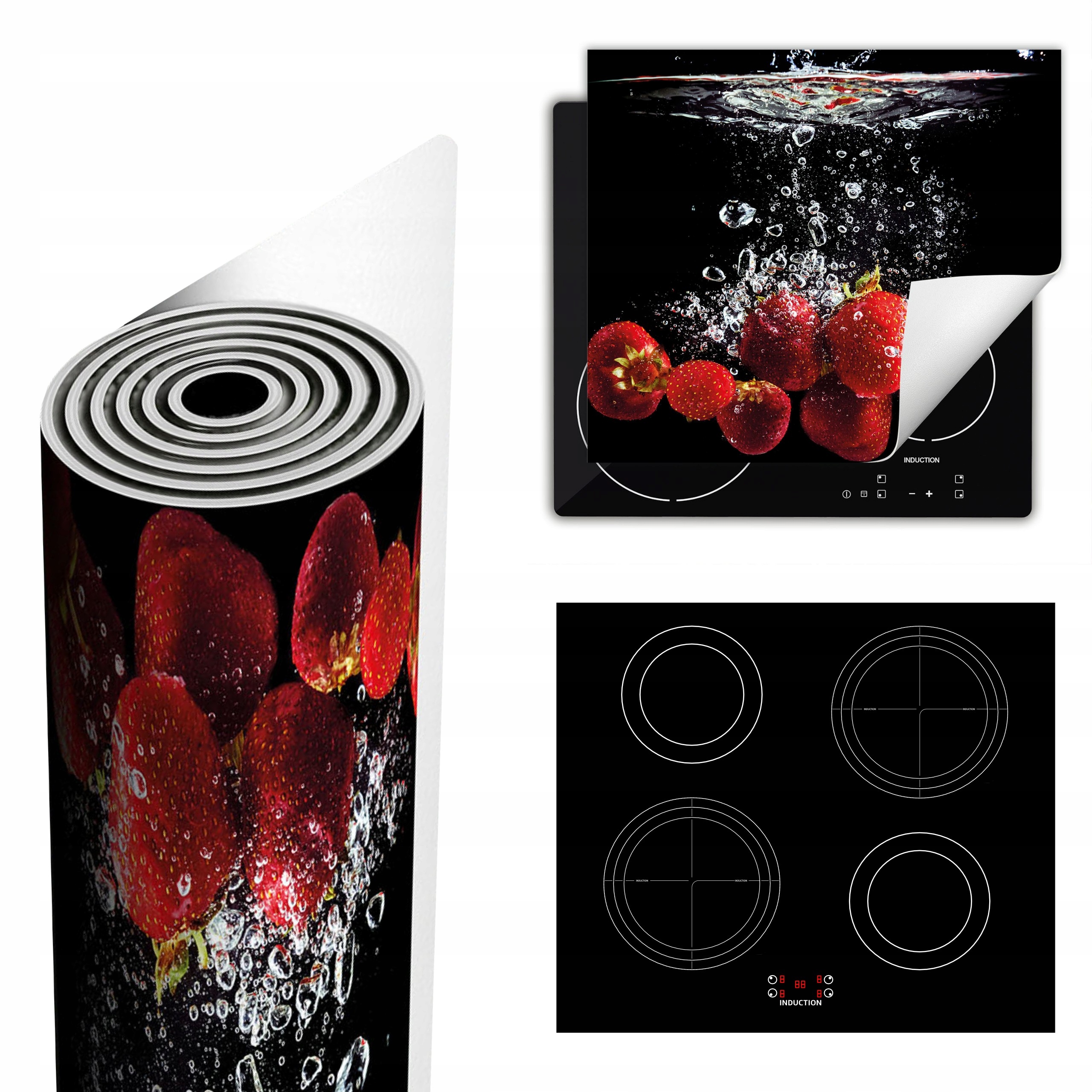 Ochranná Podložka Na Sporák Má Více Místa 60x52 černá jahody