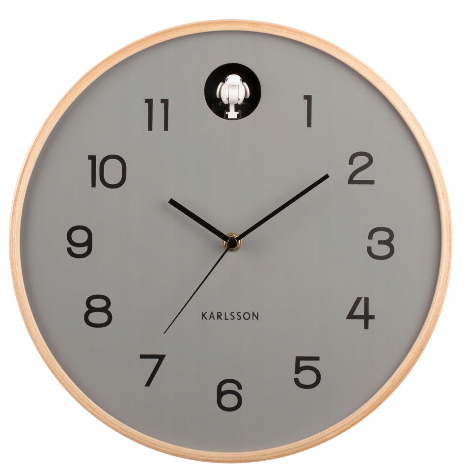 Dřevěný Šedý Klasický Dřevěný Budík S Kukačkou Karlsson KA5886GY