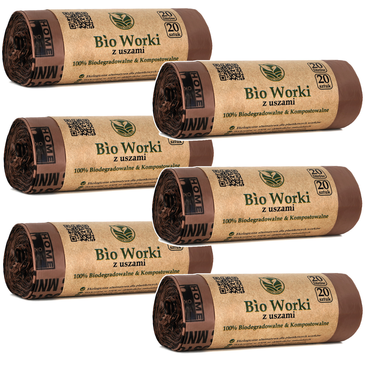 Levně Biologicky rozložitelné kompostovatelné Bio ekologické pytle Na Odpad 20l 6x20