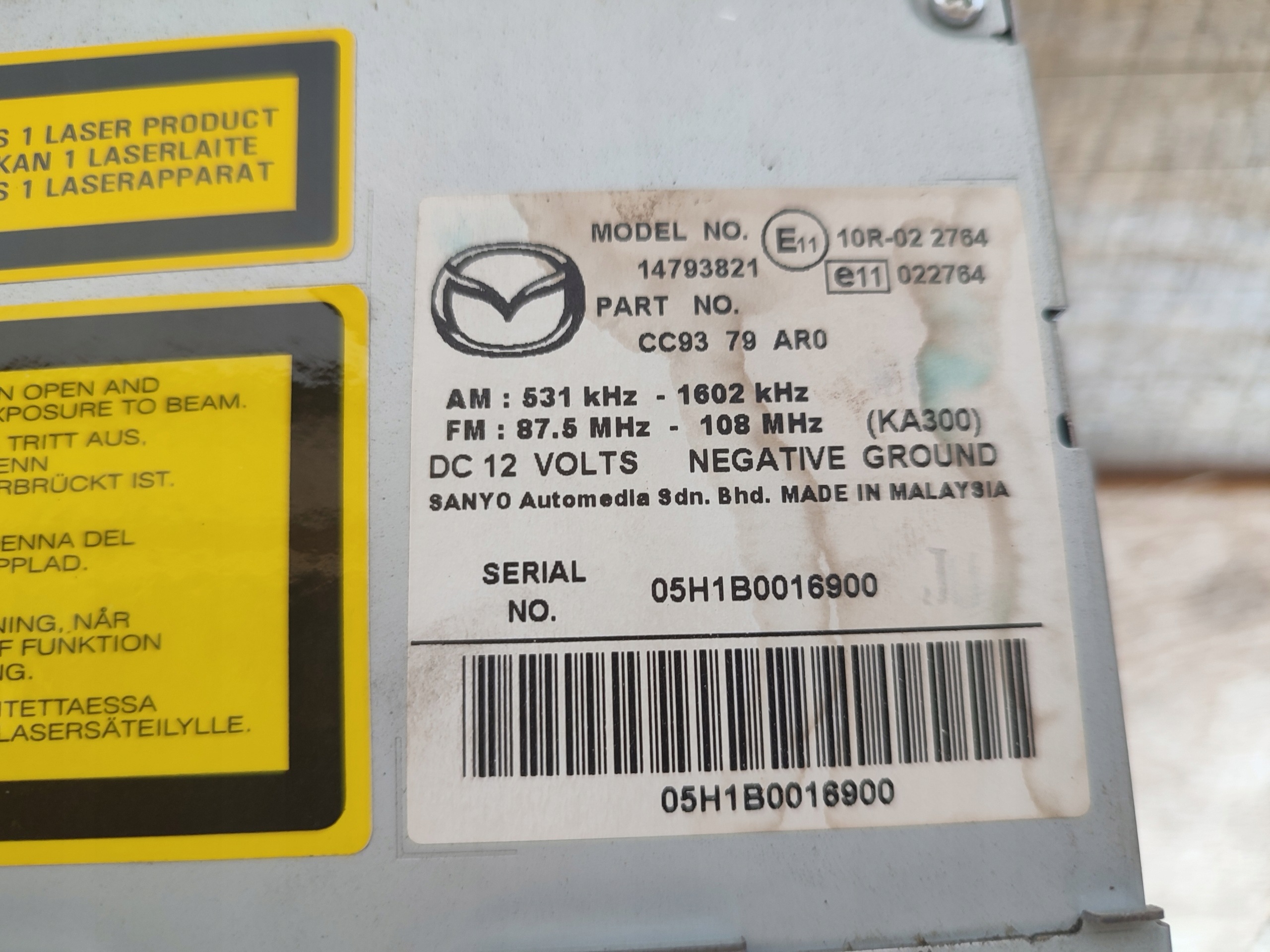 RADIO FABRYCZNE CD MAZDA 2 II DY