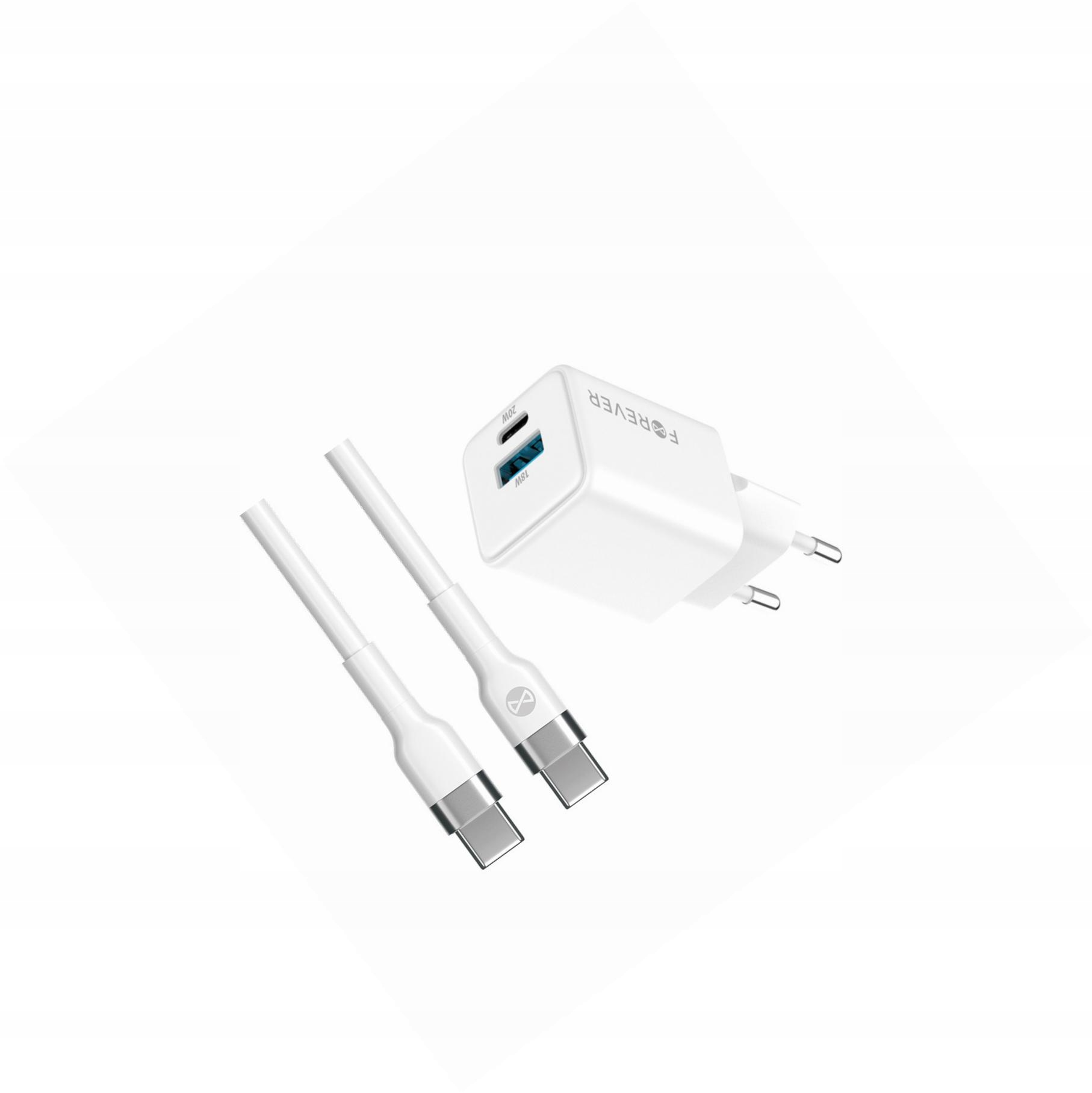 Szybka ładowarka GaN 20W 2 wejścia długim z kablem 2m do Oppo A91