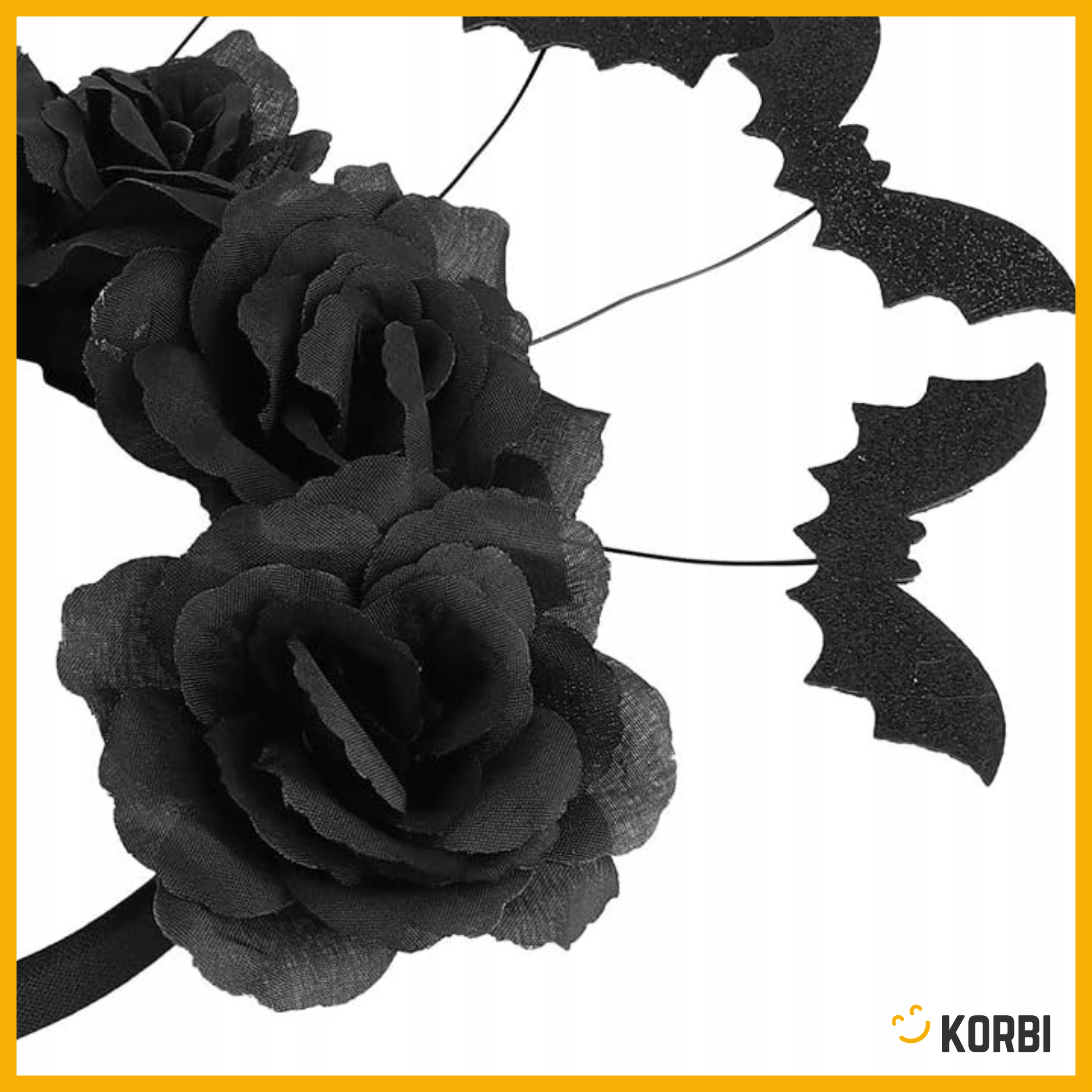 OPASKA NA GŁOWĘ RÓŻE NIETOPERZE OZDOBNA ZOMBIE KOSTIUM HALLOWEEN AKCESORIA Płeć uniseks