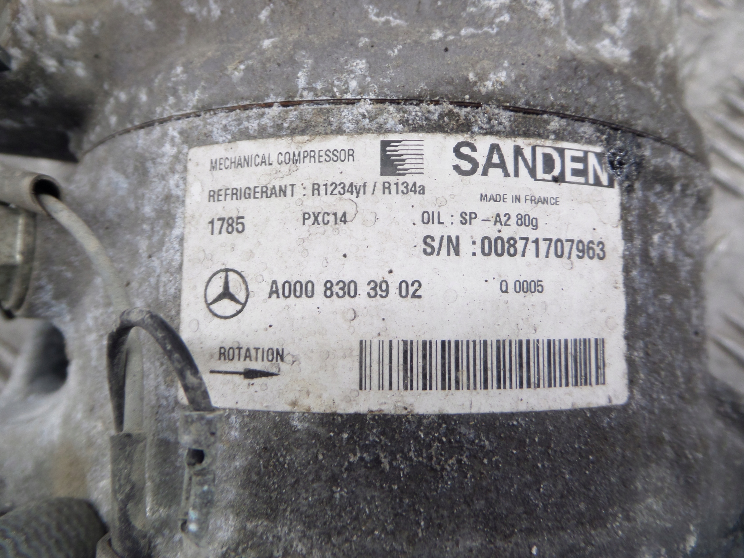 ORG compressor compressor; of the air conditioning MERCEDES - A0008303902