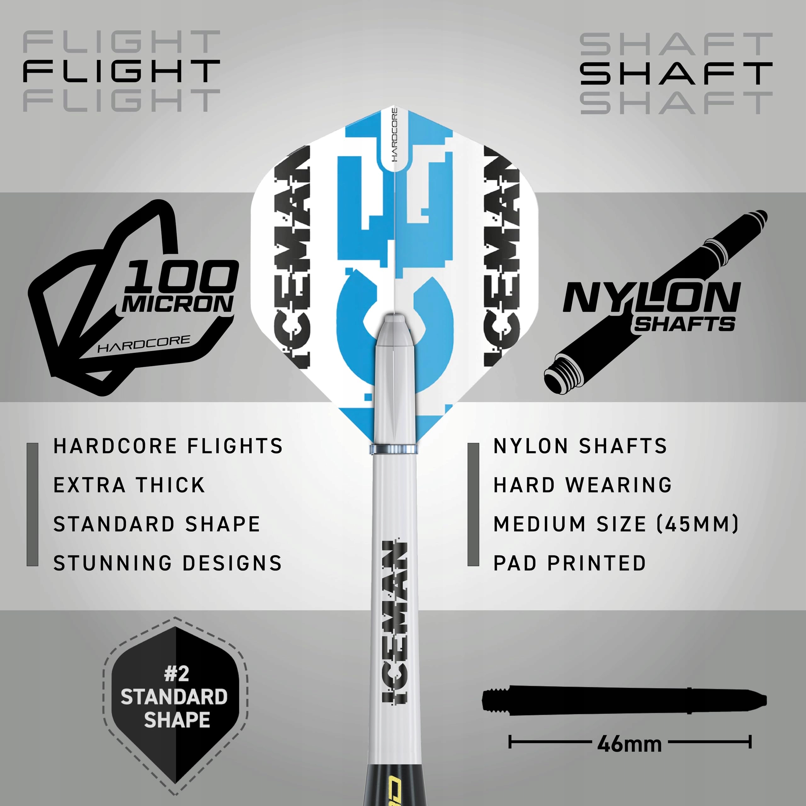 RED DRAGON Zestaw Darts Gerwyn Price Iceman 50 Elementów 22g Steeltip — miniatura 3
