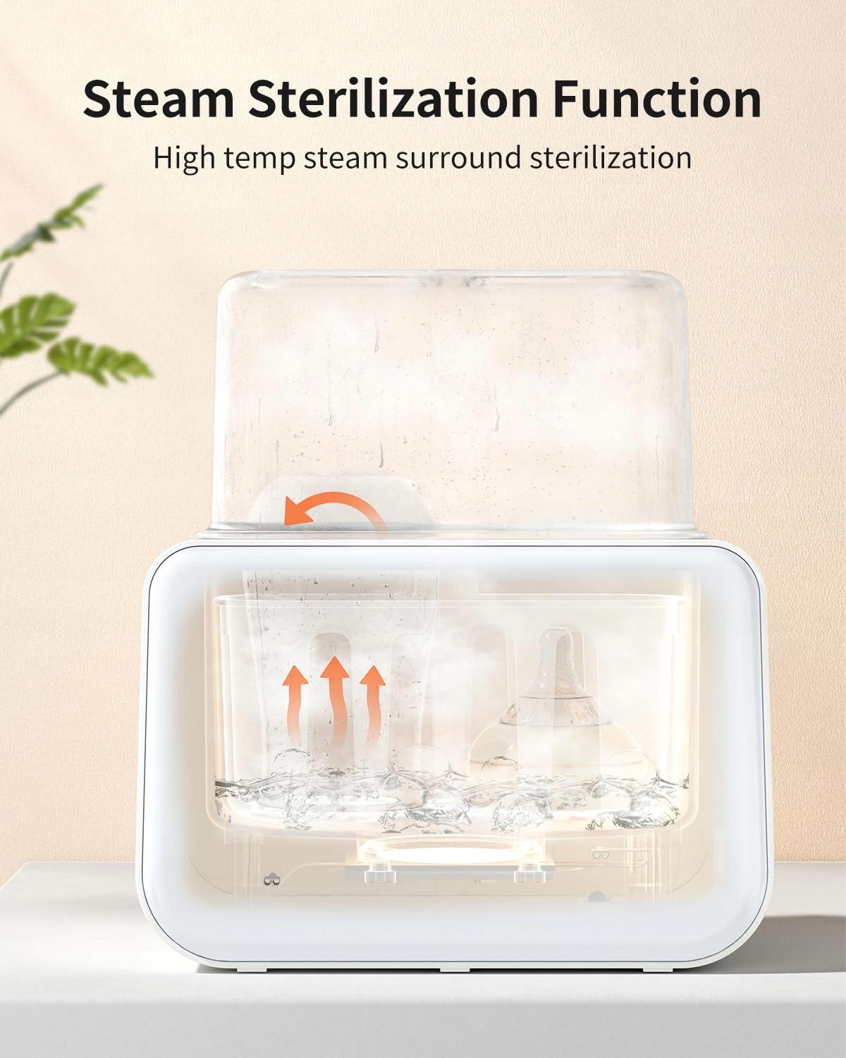 GROWNSY Podgrzewacz Do Butelek Sterylizator 8w1 LCD BPA Free Biały — miniatura 5