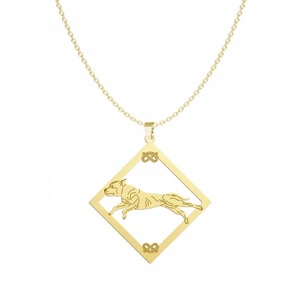 Zlatý náhrdelník se psem Stafordšírský bulteriér 925 Dárek Gravírování Bonus