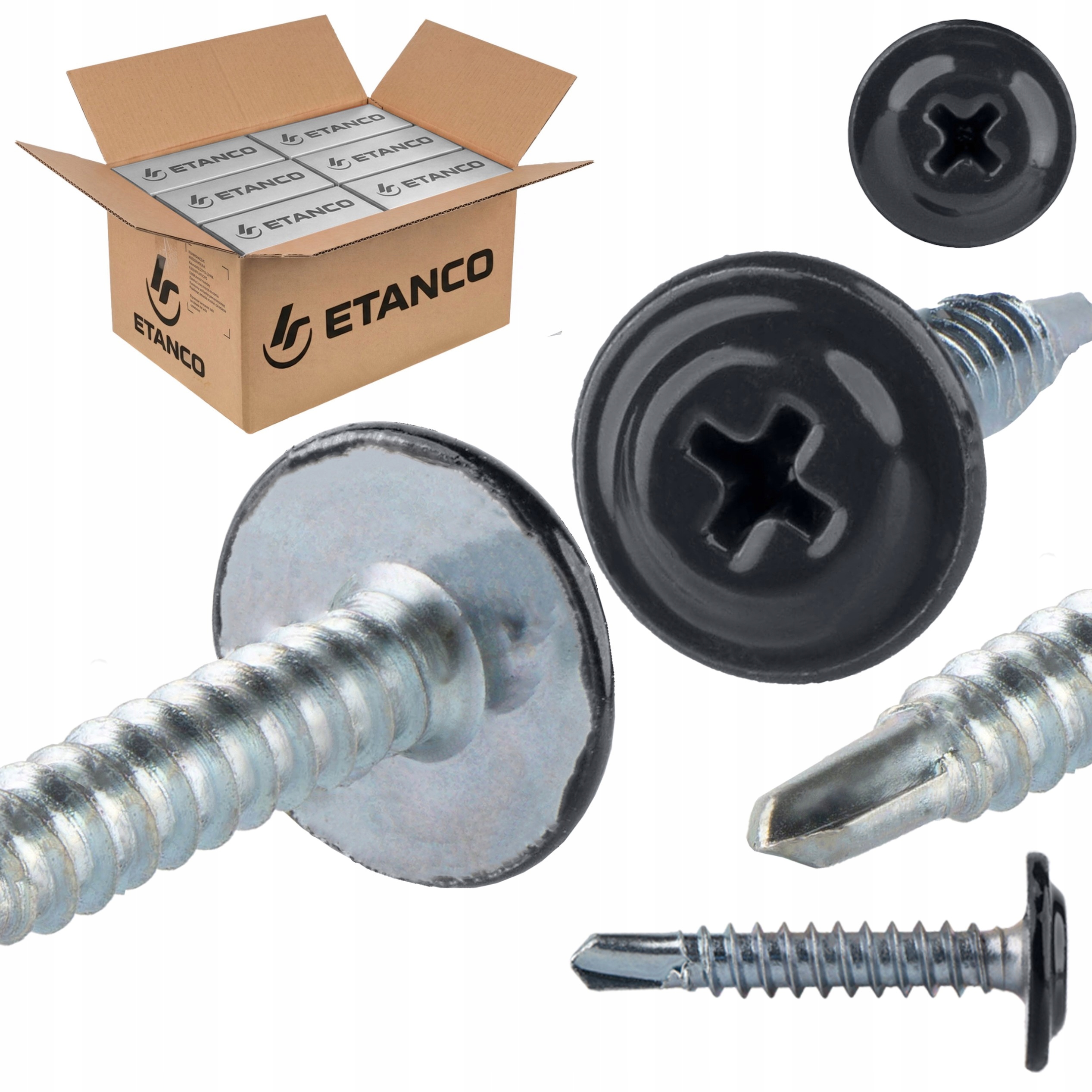 Samorezné podložkové skrutky 4,2 x 25 mm Ral 7016 2000 ks Etanco Gm-b