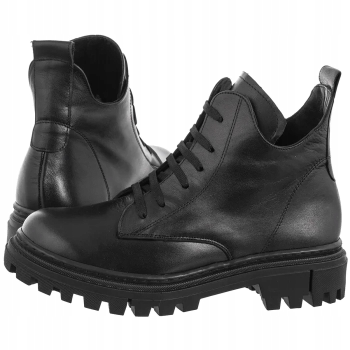 Dámské zimní boty Kotníkové Boty Boty Vacarro Černá kůže 230012 Černá