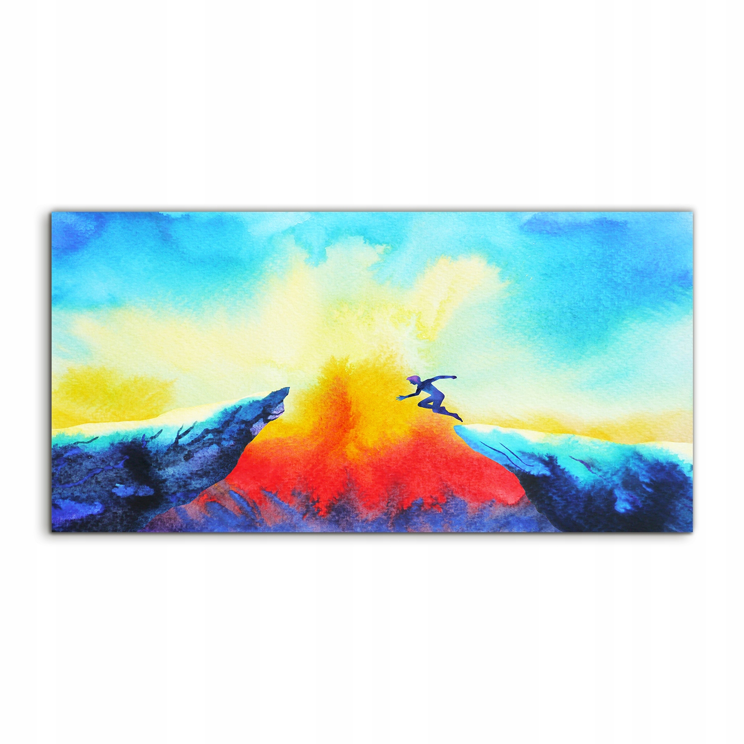 

Fotoobraz 140x70 z grafiką Góry Skaczący Mężczyzna