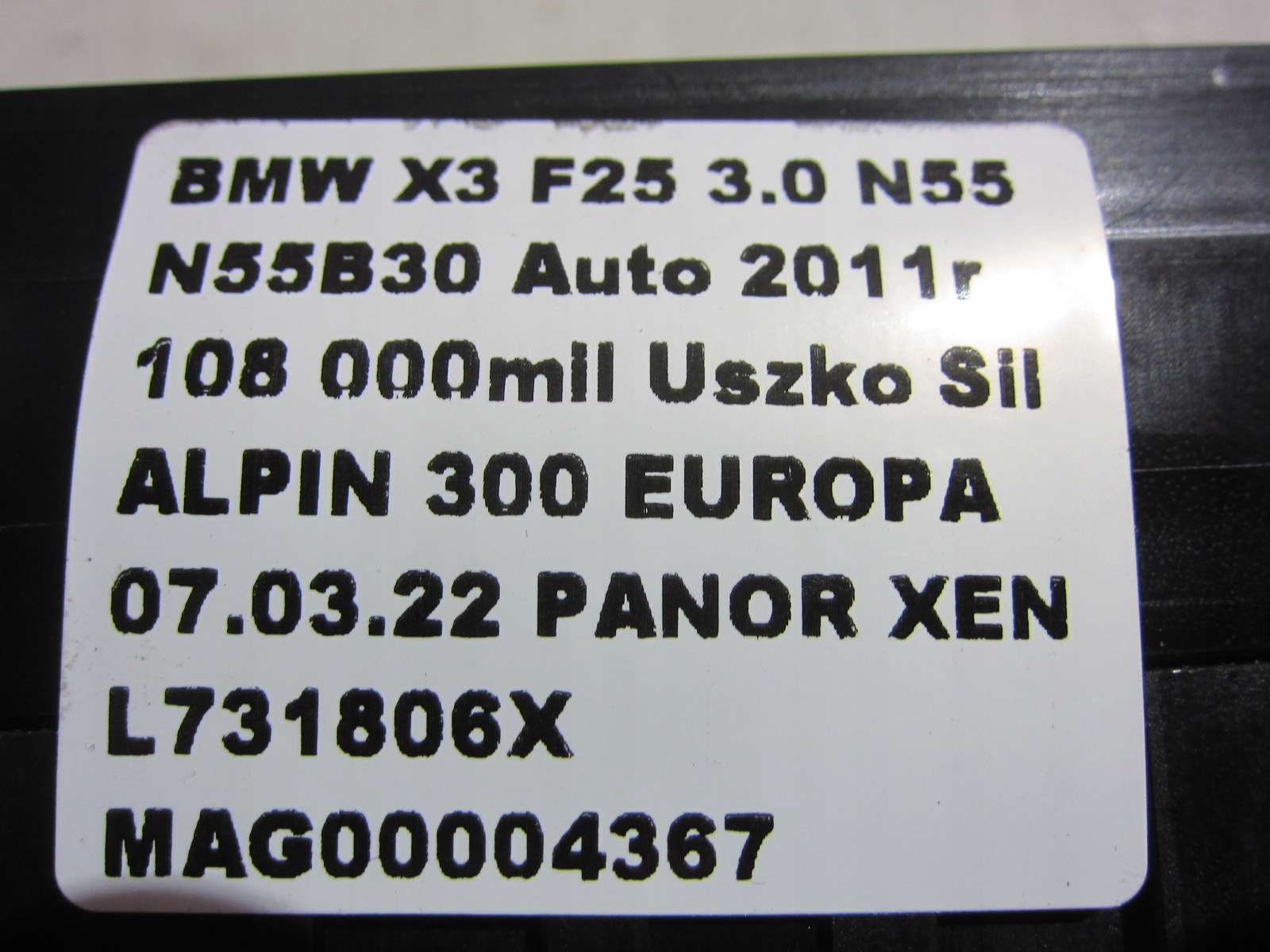 BMW X3 F25 Module fusibles Module 9210863