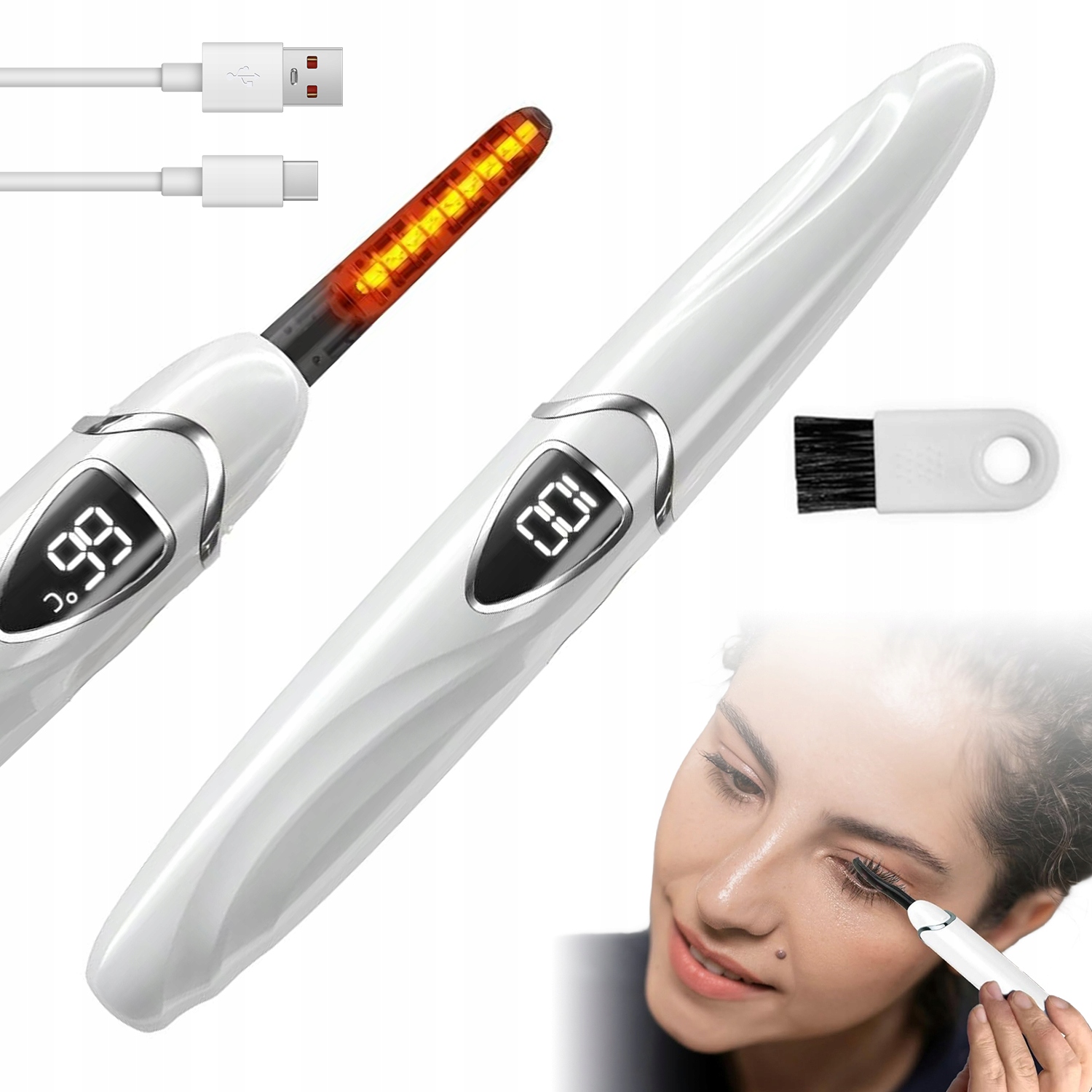 Vyhřívaná Řasenka Usb C S Regulací Teploty 60 Až 90 °C 400 Mah