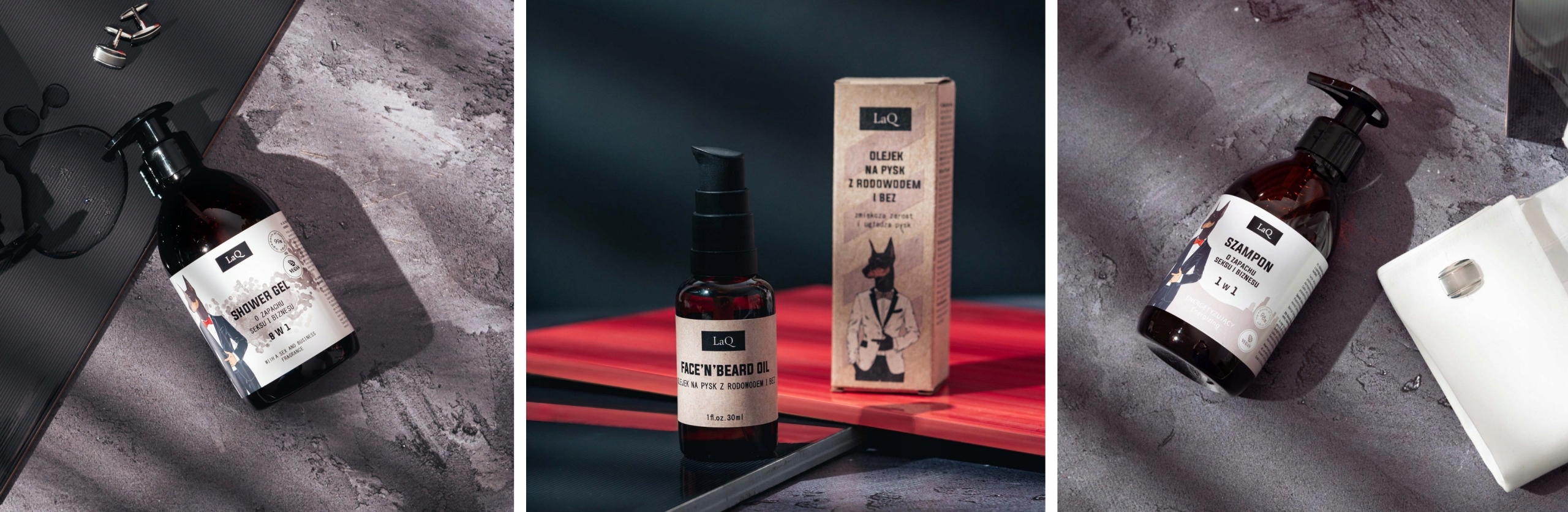 LaQ Doberman Zestaw Męski Zapach Seksu i Biznesu Prezent Walentynki Płeć męski