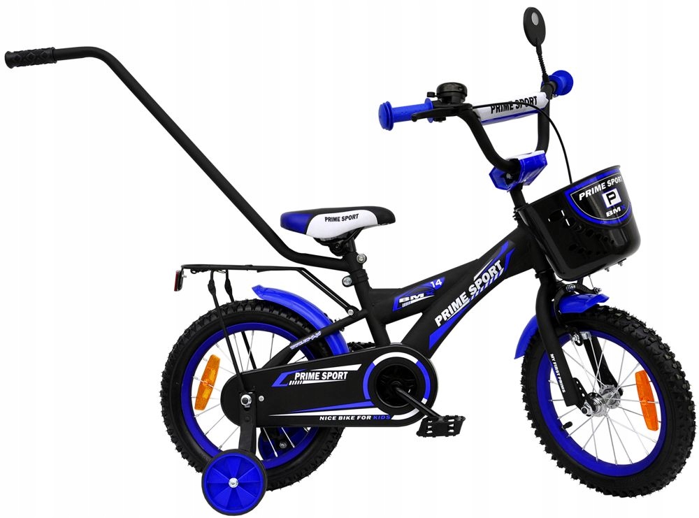 Rower dziecięcy koła 14" Prime Bmx Sport Premium czarno-niebieski Półmat