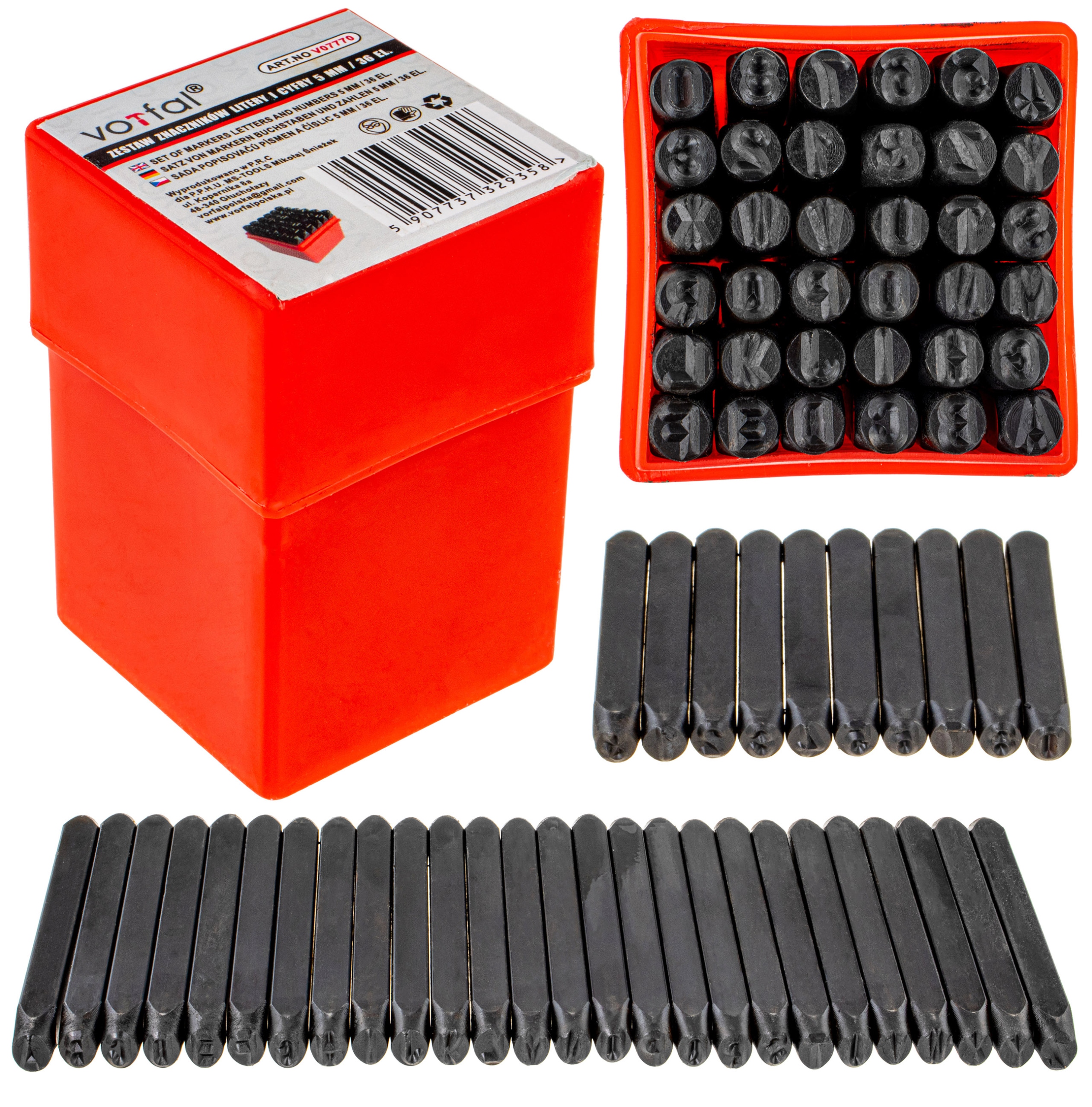 

Numeratory Znaczniki Cyfry Litery Stemple 5MM 36EL