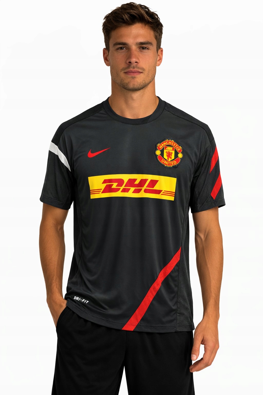 Manchester United koszulka treningowa Dhl czarna XL