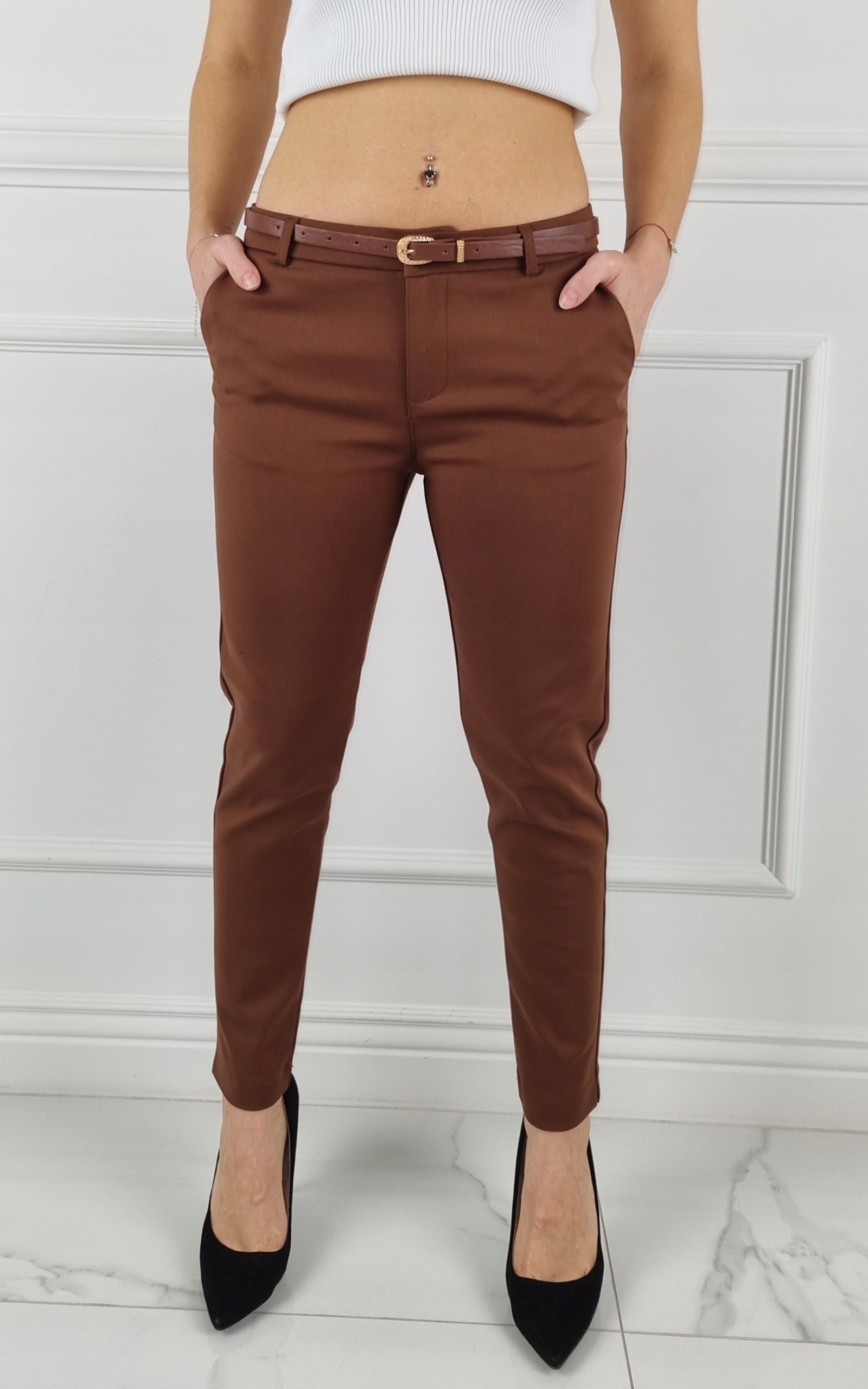 #ELEGANCKIE SPODNIE DAMSKIE CYGARETKI Freesia 7/8# Model Cygaretka