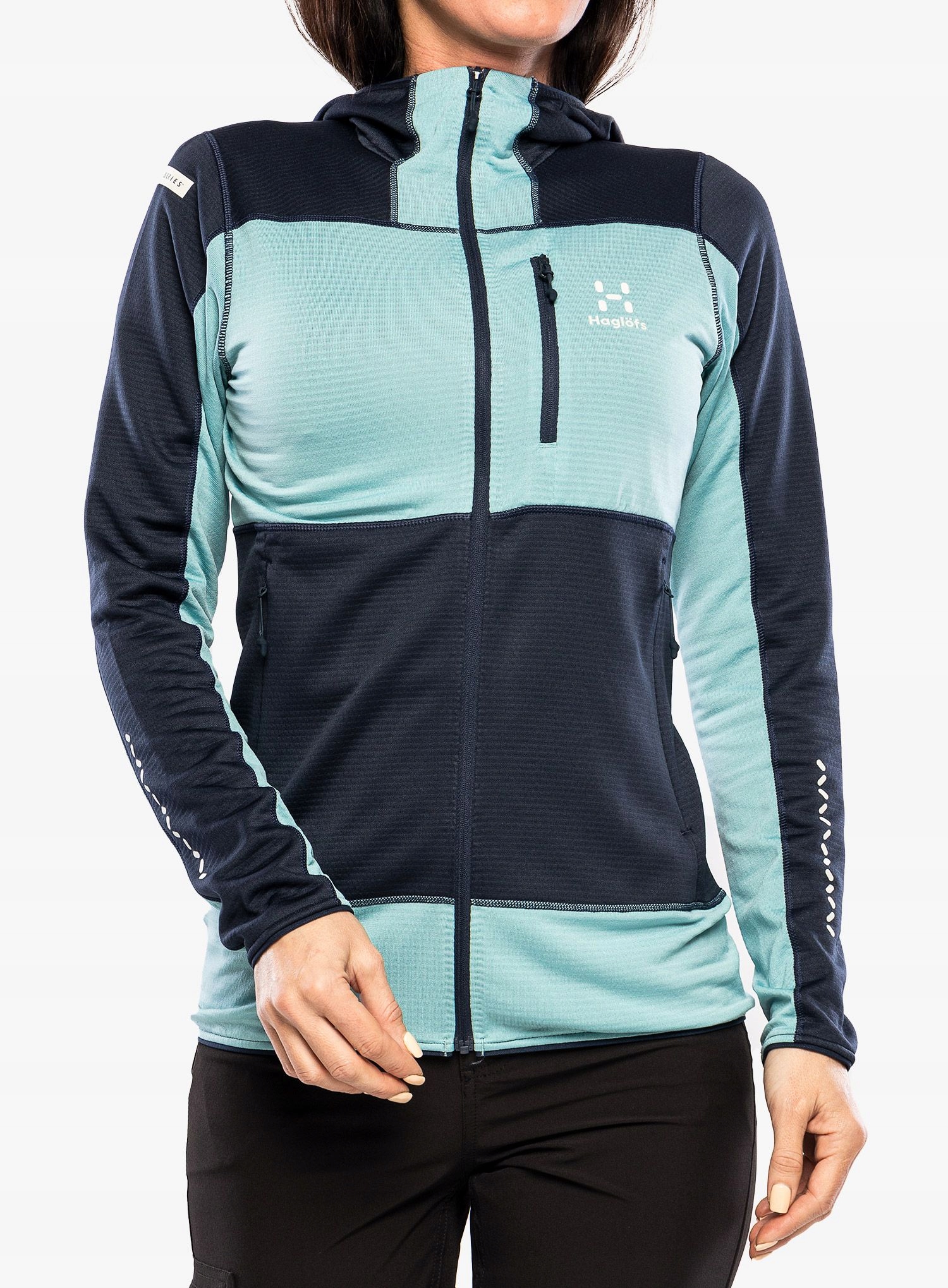 Dámská Mikina s kapucí Haglofs LIM Mid Fast Hood, tmavě modrá/mrazivě modrá Xs