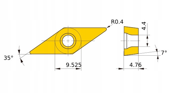 PŁYTKI WĘGLIKOWE VCMT160404 VP15TF 10 szt. Kod producenta VCMT160404 VP15TF