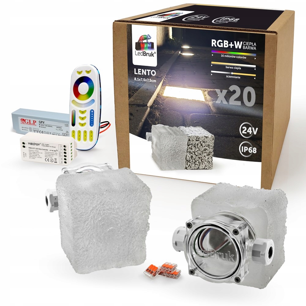 20x Kostka Brukowa LED LedBruk 24V Lento RGBW BC