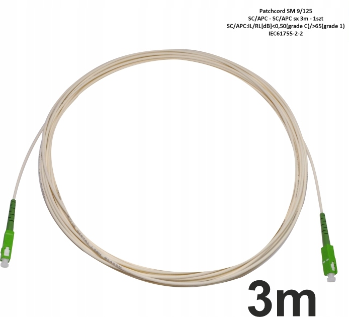 Patchcord światłowodowy DLL Partners G657A1 3 m biały