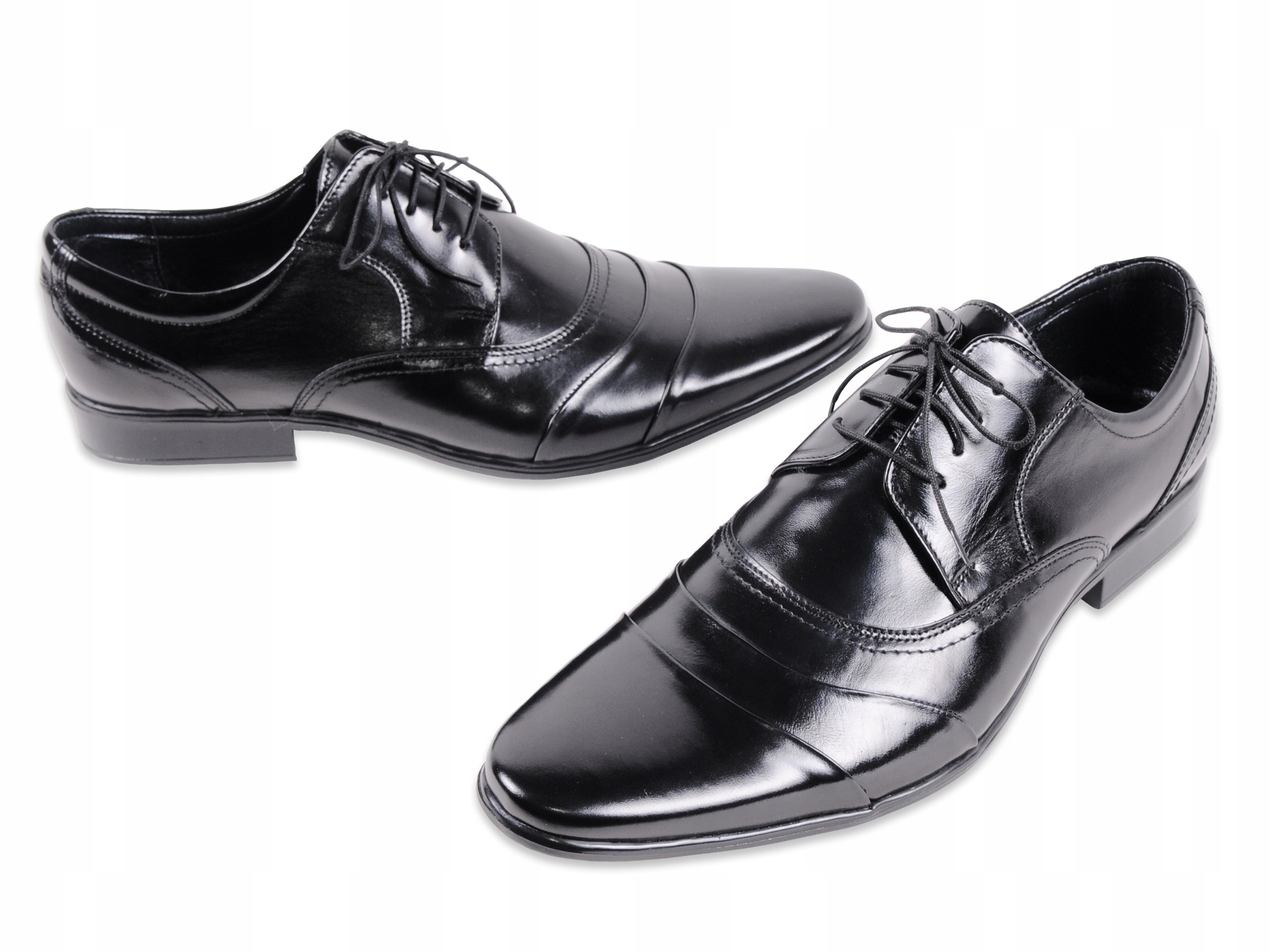Ekskluzywne Skórzane Buty Do Garnituru 1183 nr 40