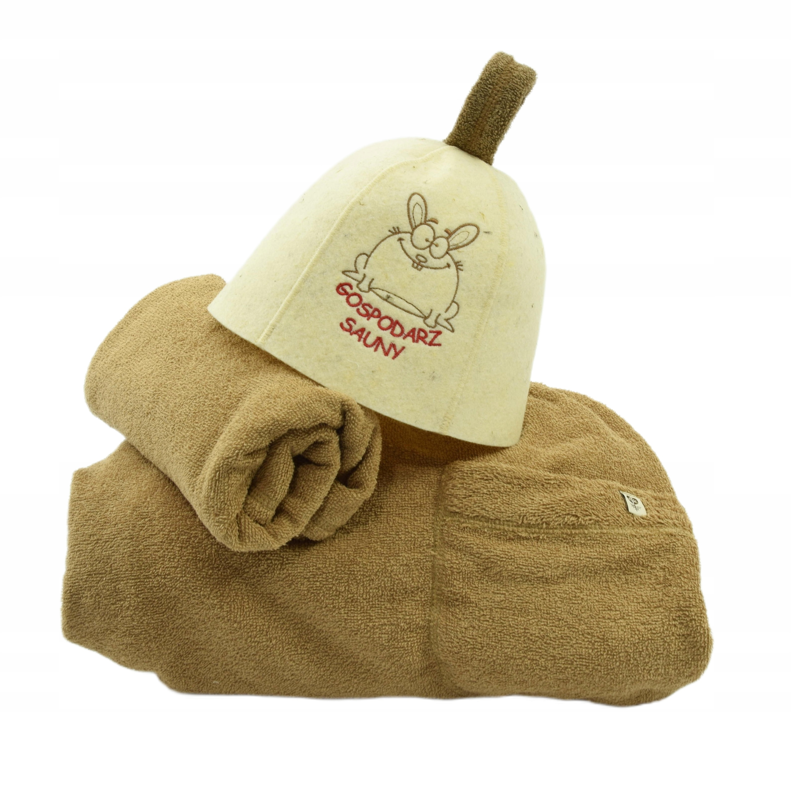 Čepice Klobouk Vlna Ručník do sauny Pánský set 3 cz vel XXL