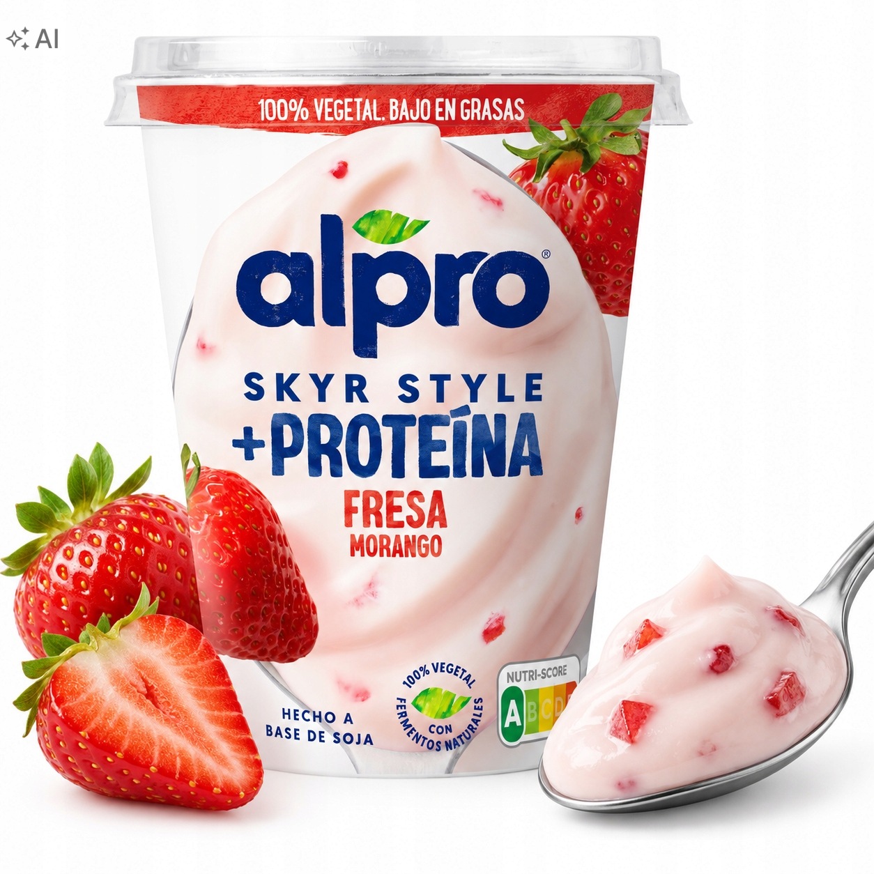 Alpro Szója Skyr Epres 400 g Vegán Protein Krémes Desszert