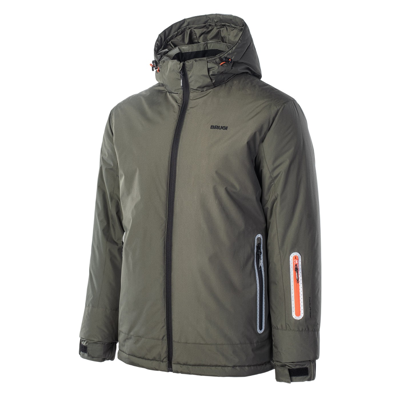 Pánská zateplená lyžařská bunda Brugi 4ARP khaki Tech-proof Skipass XXL