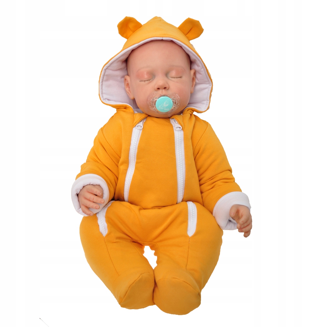 

Musztardowy Ocieplany Kombinezon gładki r.80