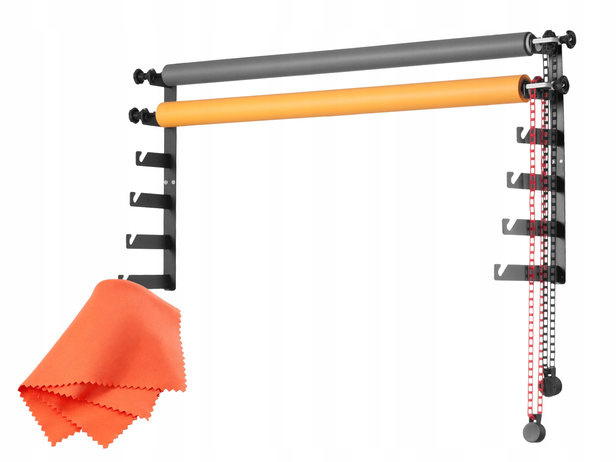 Systém zavěšení zadní části řetězového pohonu na 6 pozadí