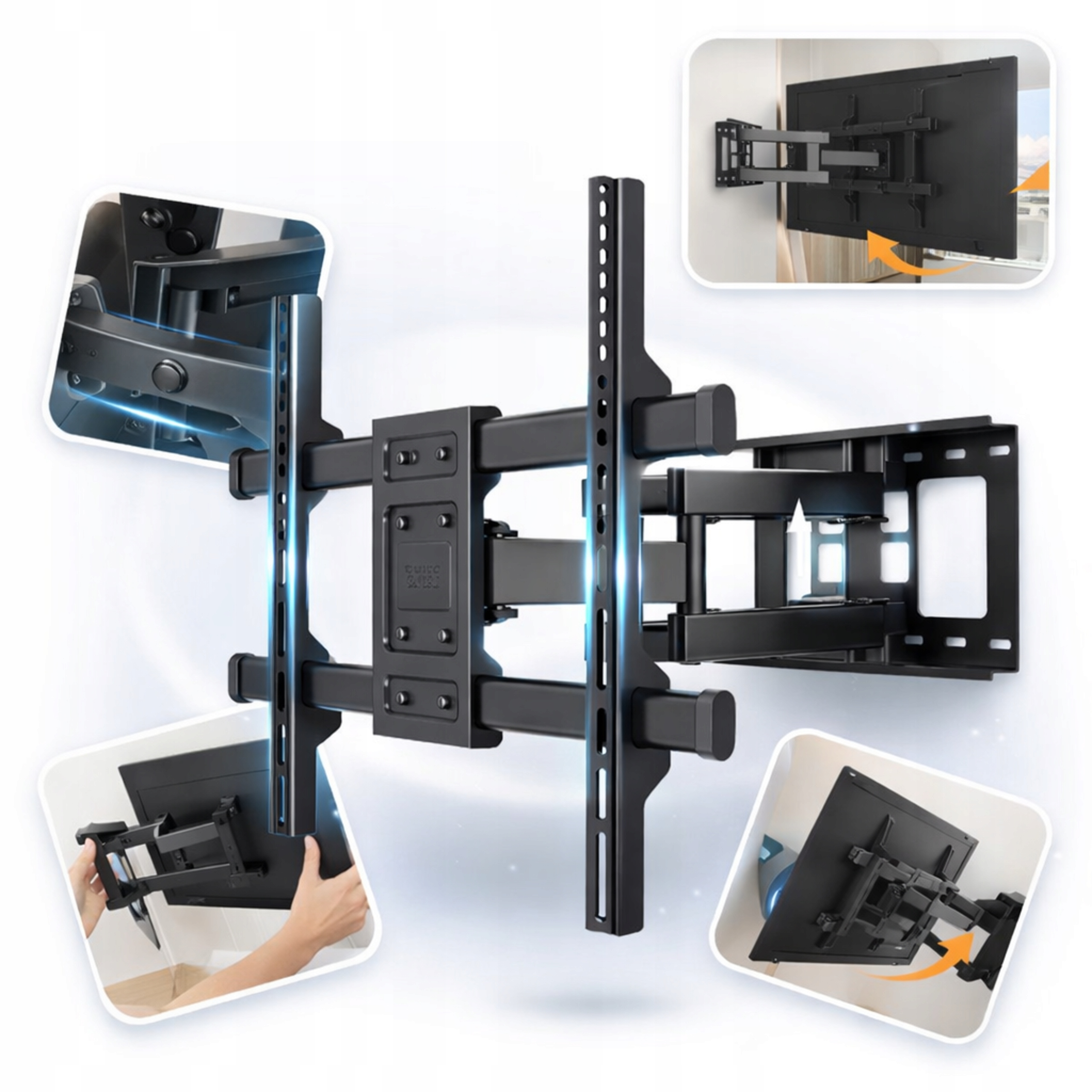 Nástěnný držák pro Tv 32-84 palců, otočný, naklápěcí, 60 kg, Vesa 600x400