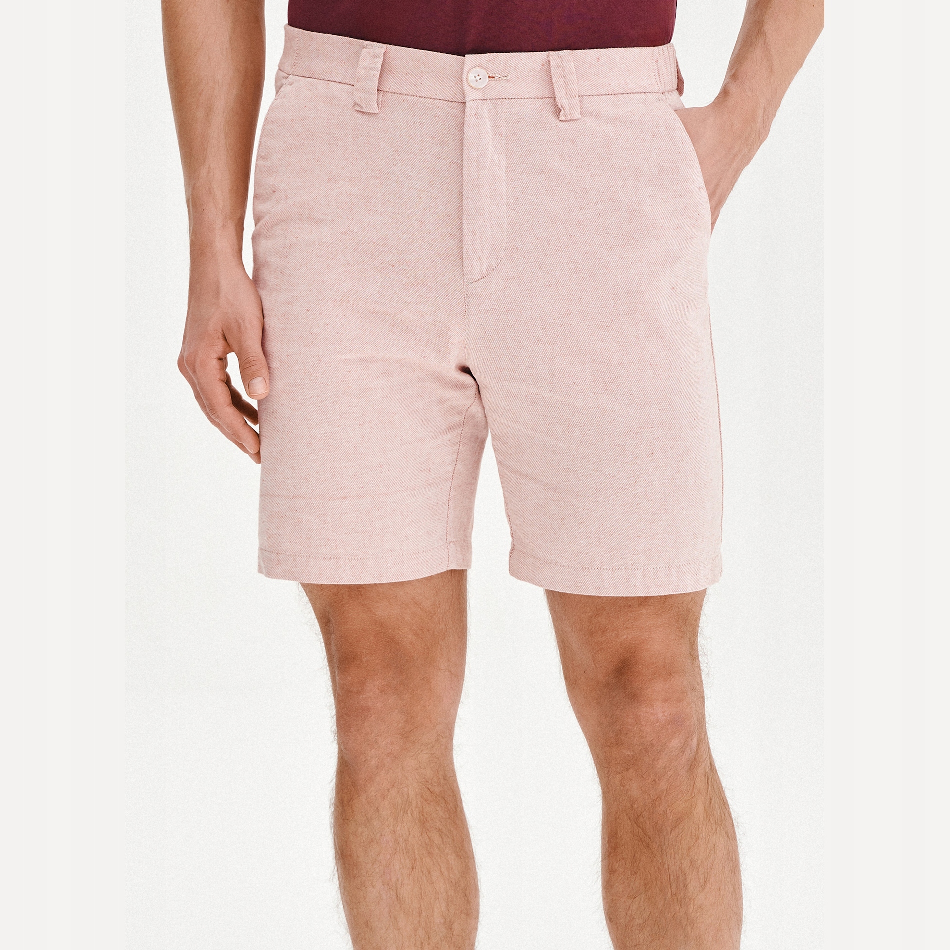 Růžové bavlněné pánské bermudy s melírovaným vzorem Pako Lorente vel