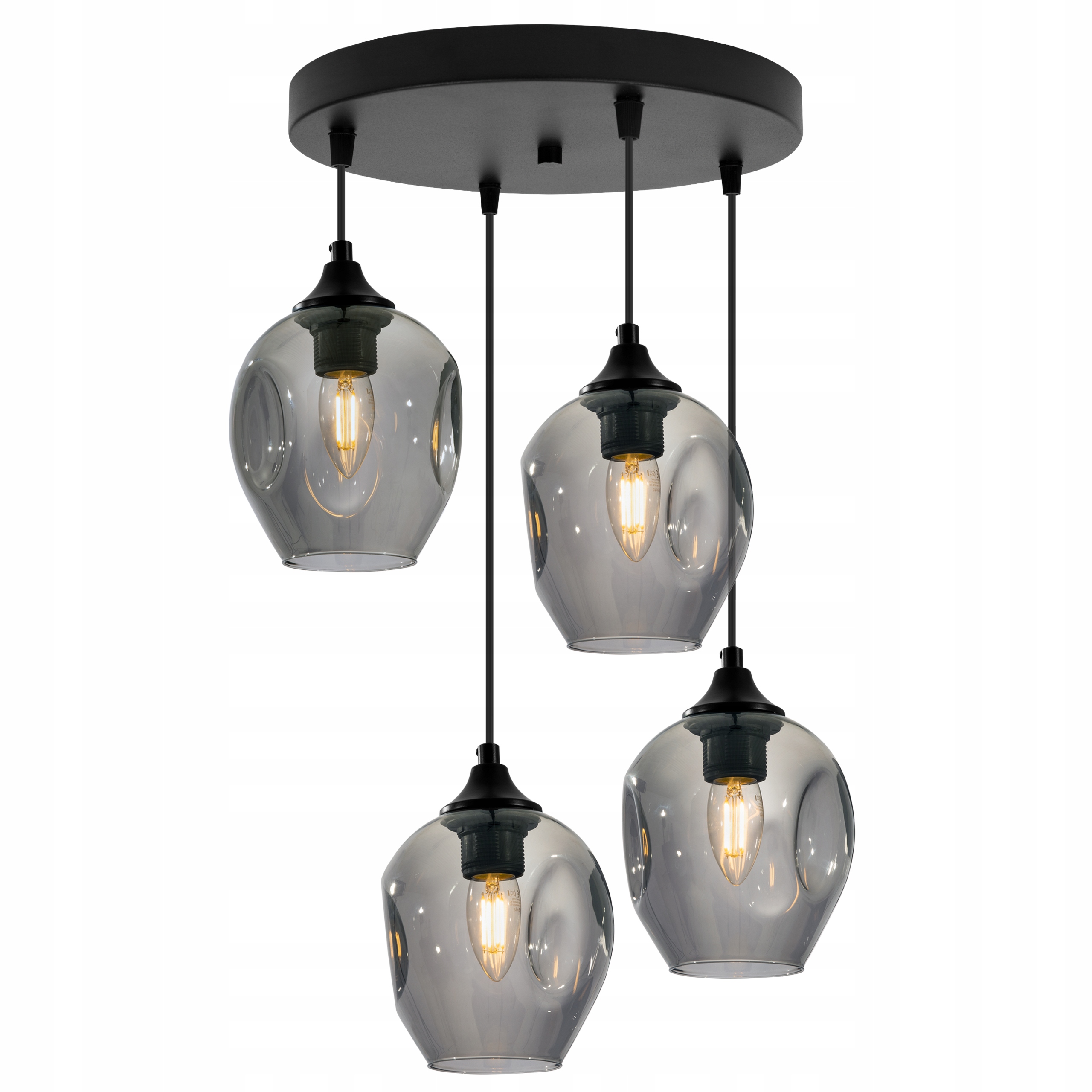 Závesná Stropná Lampa Luster Sklenená Čierna Stropné Svietidlo Do Kuchyne Obývacej Izby