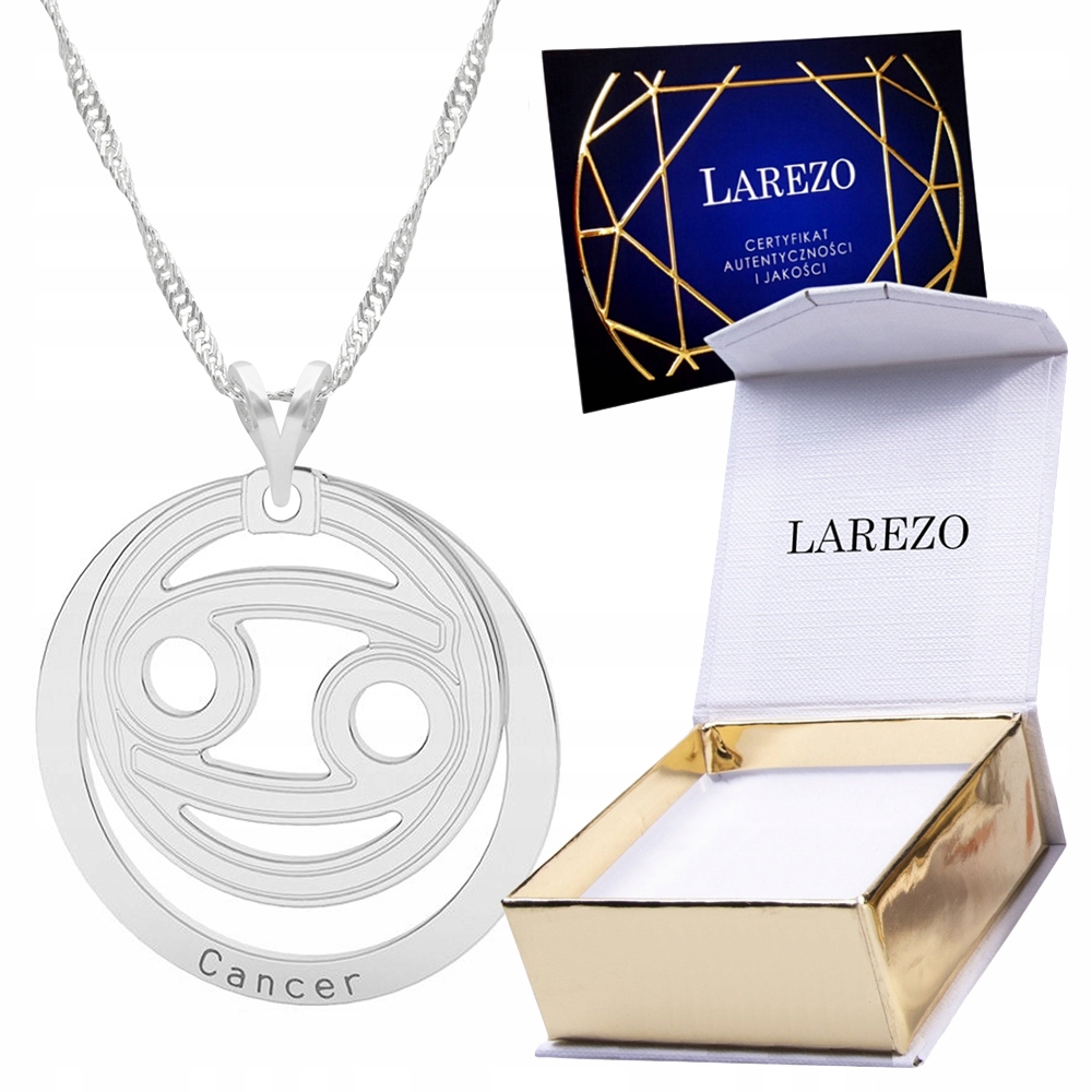 Stříbrný náhrdelník Řetízek 925 se znamením zvěrokruhu Znamení zvěrokruhu Cancer Rak