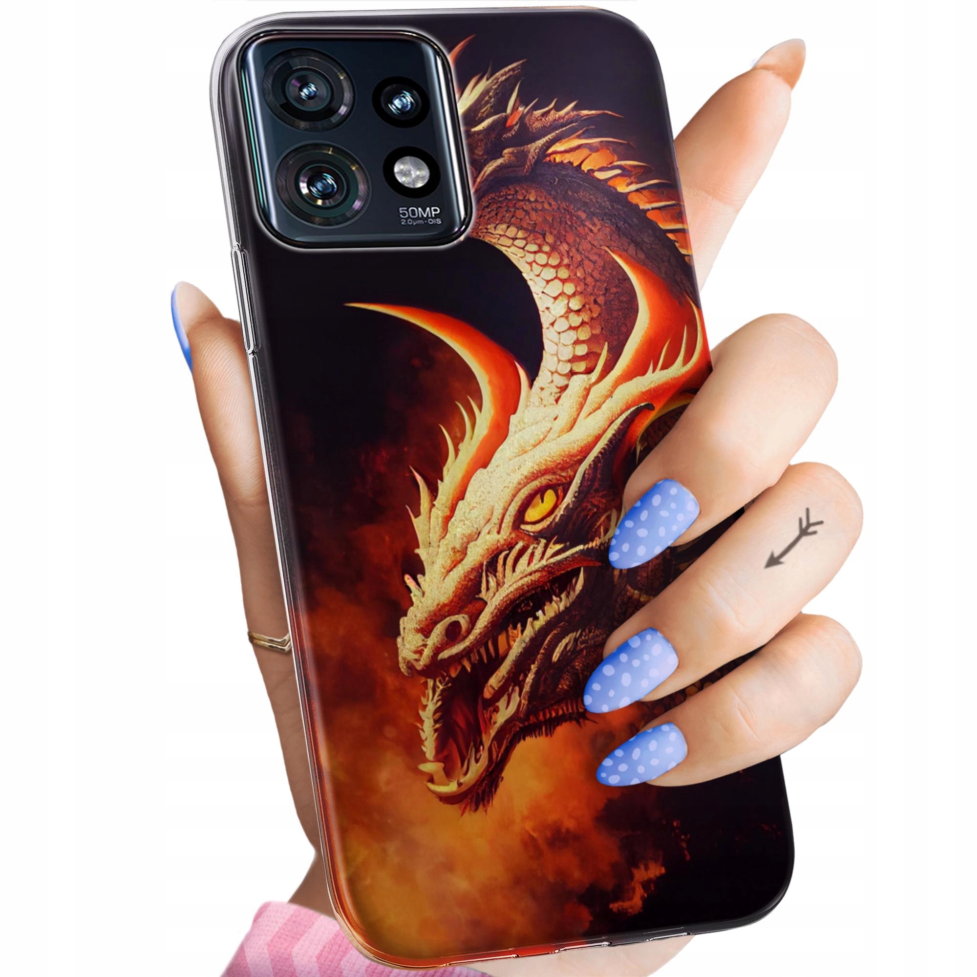 Etui Do Motorola Edge 40 Pro Smoki Dragon Taniec Smoków Obudowa Case