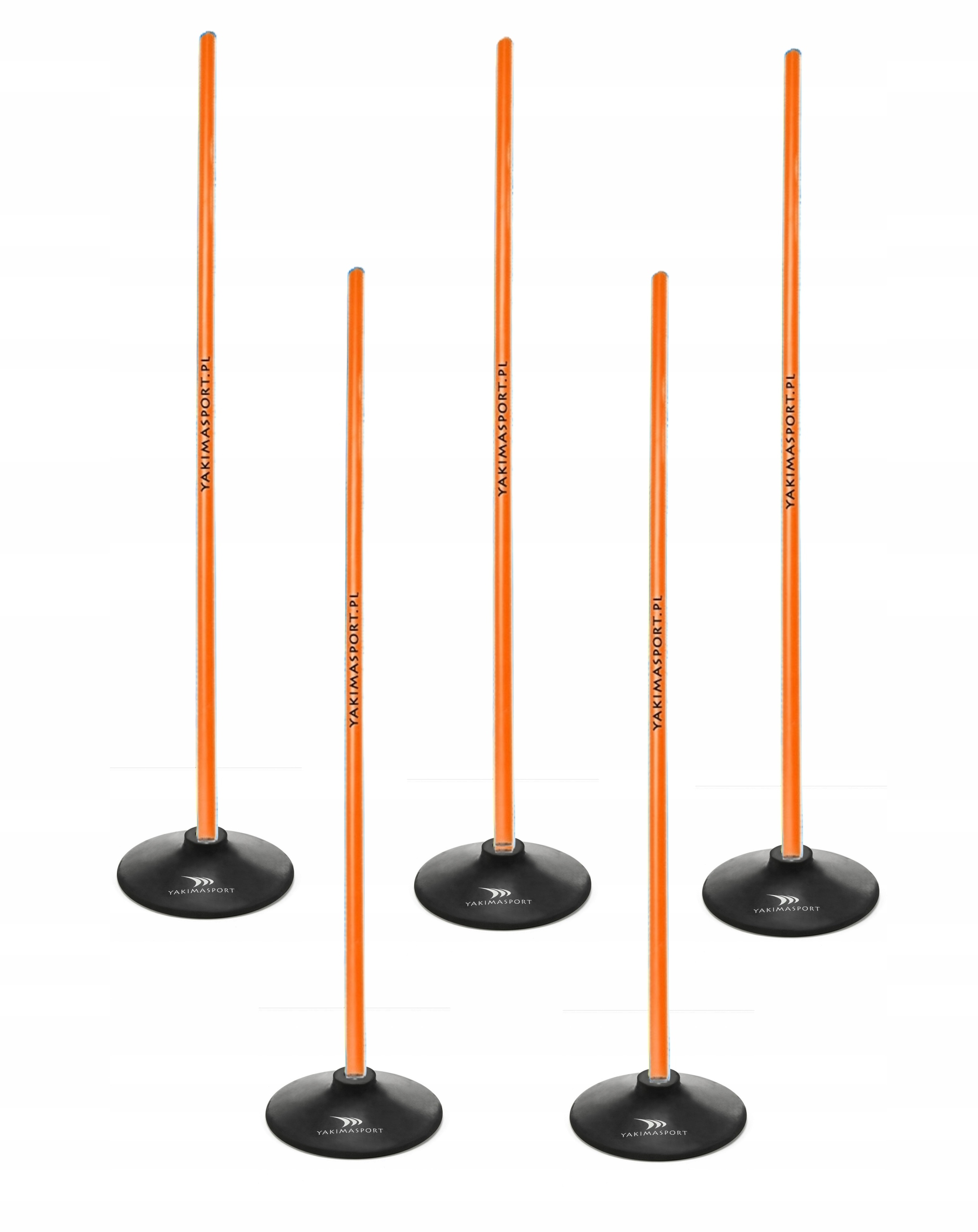 Slalomová překážková dráha 5x100 cm hůlky základna 1,5 kg Oranžová