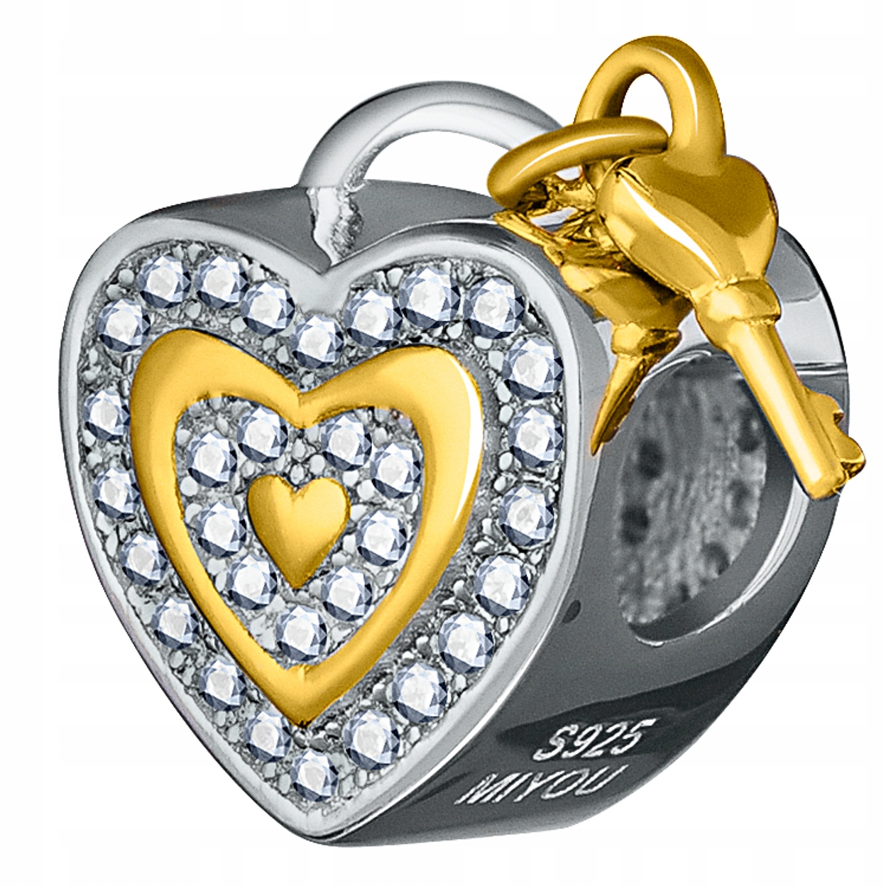 

Charms Zawieszka Złota Serce Klucz Srebro 925