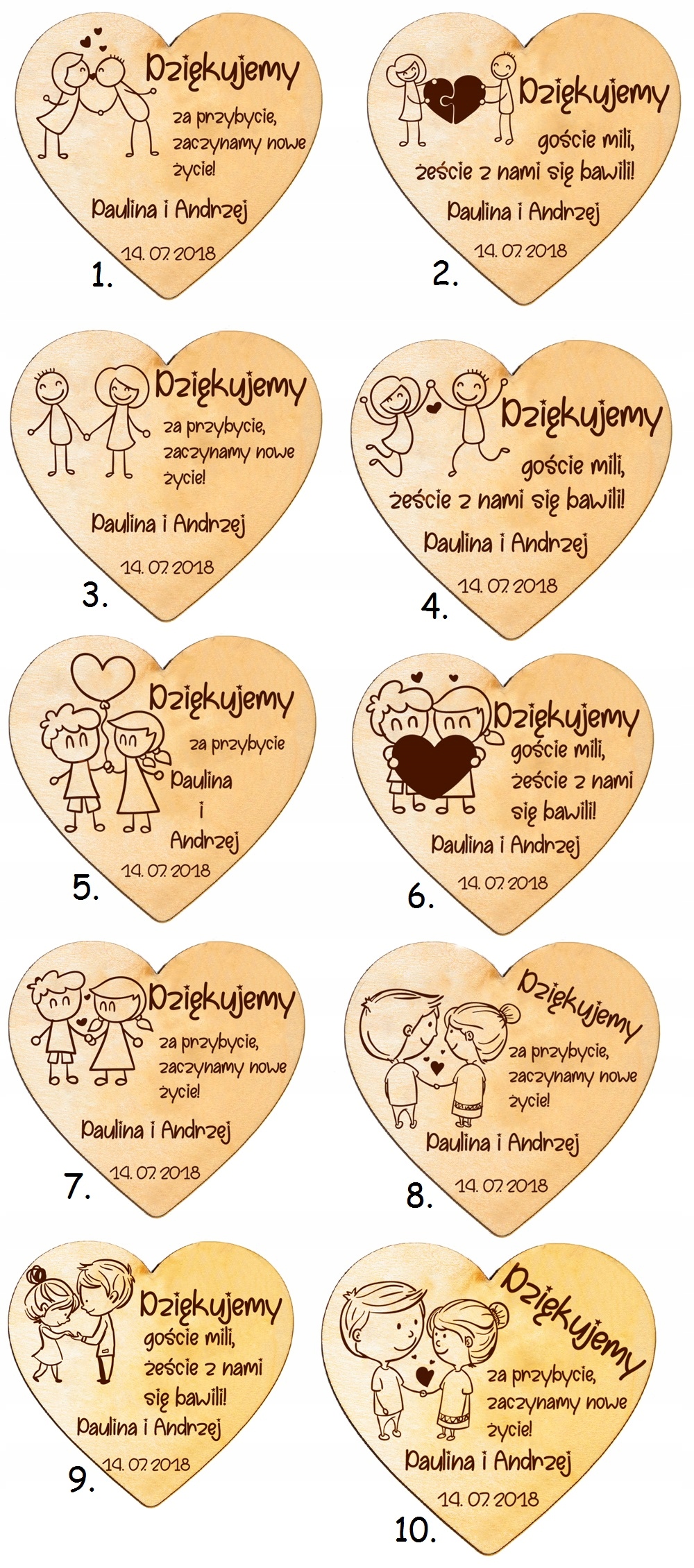 MAGNES podziękowanie ślub ślubne wesele dla gości Marka bez marki