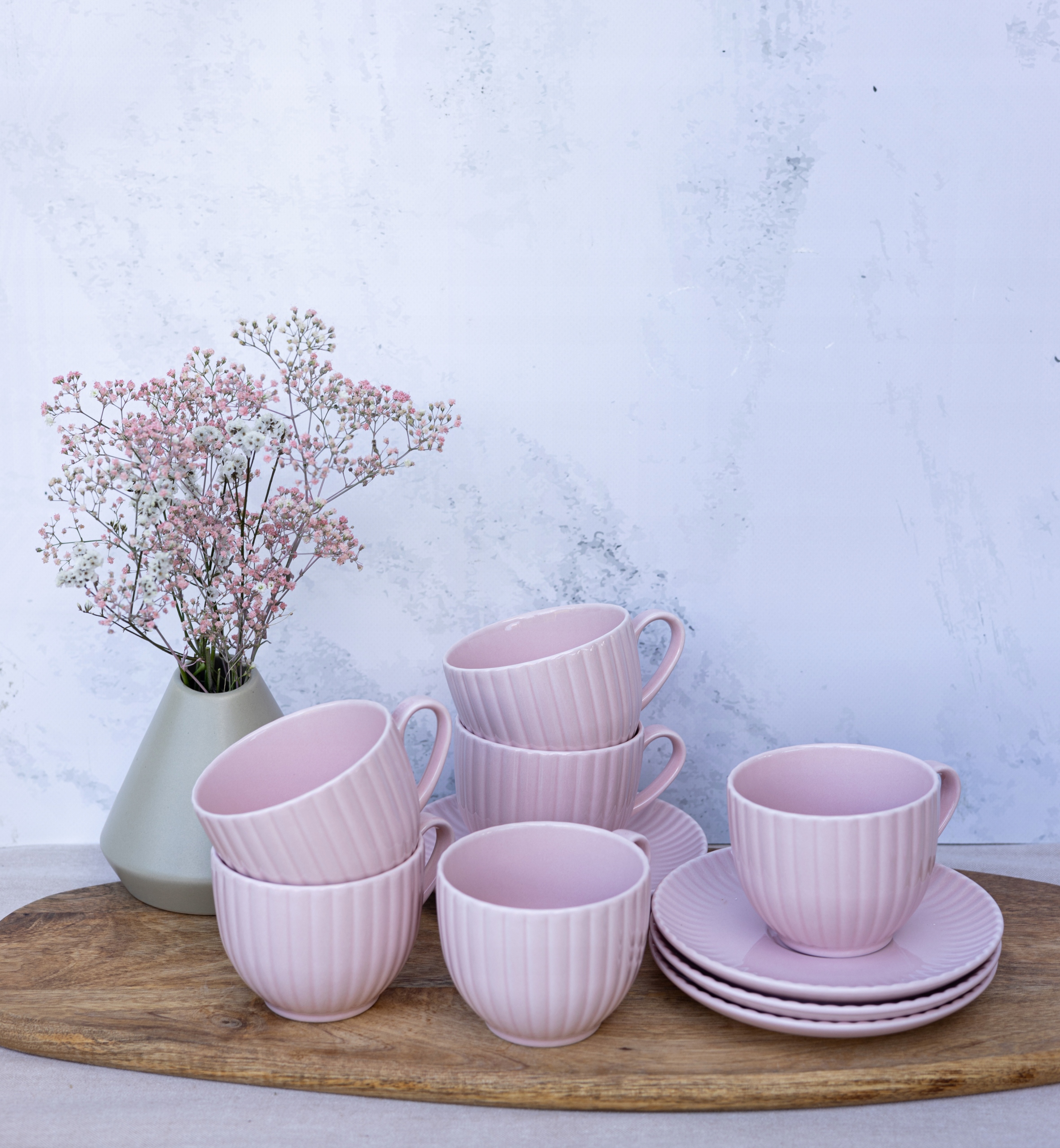 Lubiana Daisy Sunset K7 Serwis Obiadowo Kawowy 18 Os 126EL Różowa Porcelana