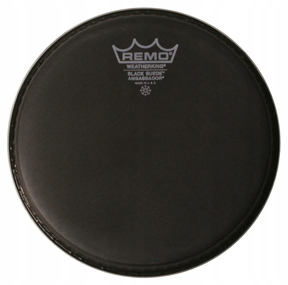 Remo Ambassador Black Suede 12"