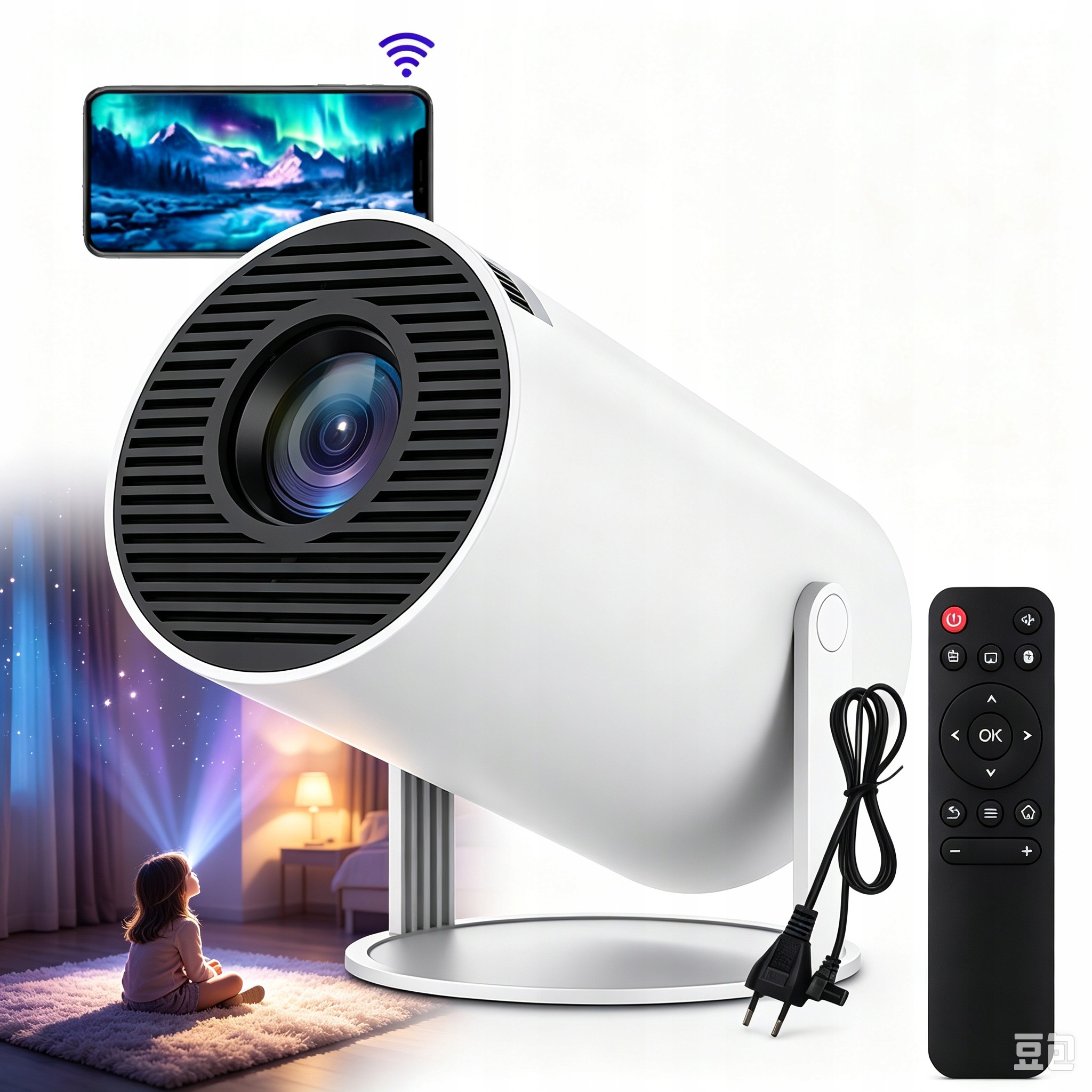 Mini Projektor Android 11 180 720P Hdmi Usb Wifi Bluetooth 120 Ansi Pro Domácí Použití
