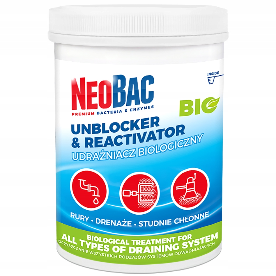 

NeoBac Udrażniacz bio Zapchany Drenaż regeneracja