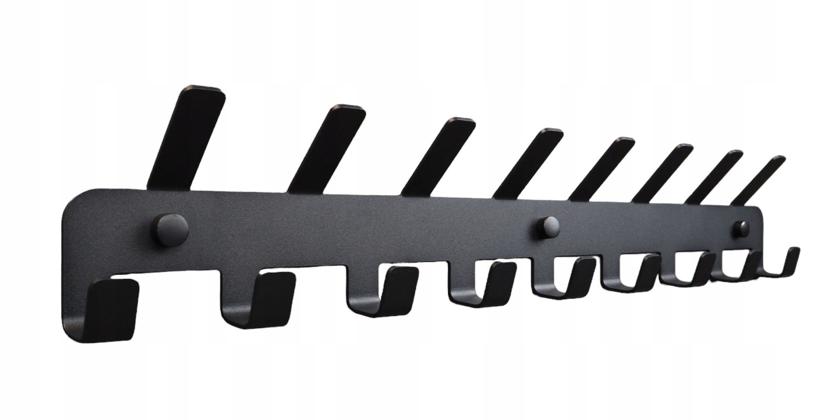 Wieszak ścienny na ubrania klucze ręczniki z 17 haczykami LOFT czarny